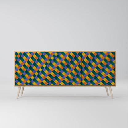 PAINTED SQUARES MIX Μπουφές 3-θυρών