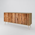 NATURAL WOOD 3-Door Sideboard