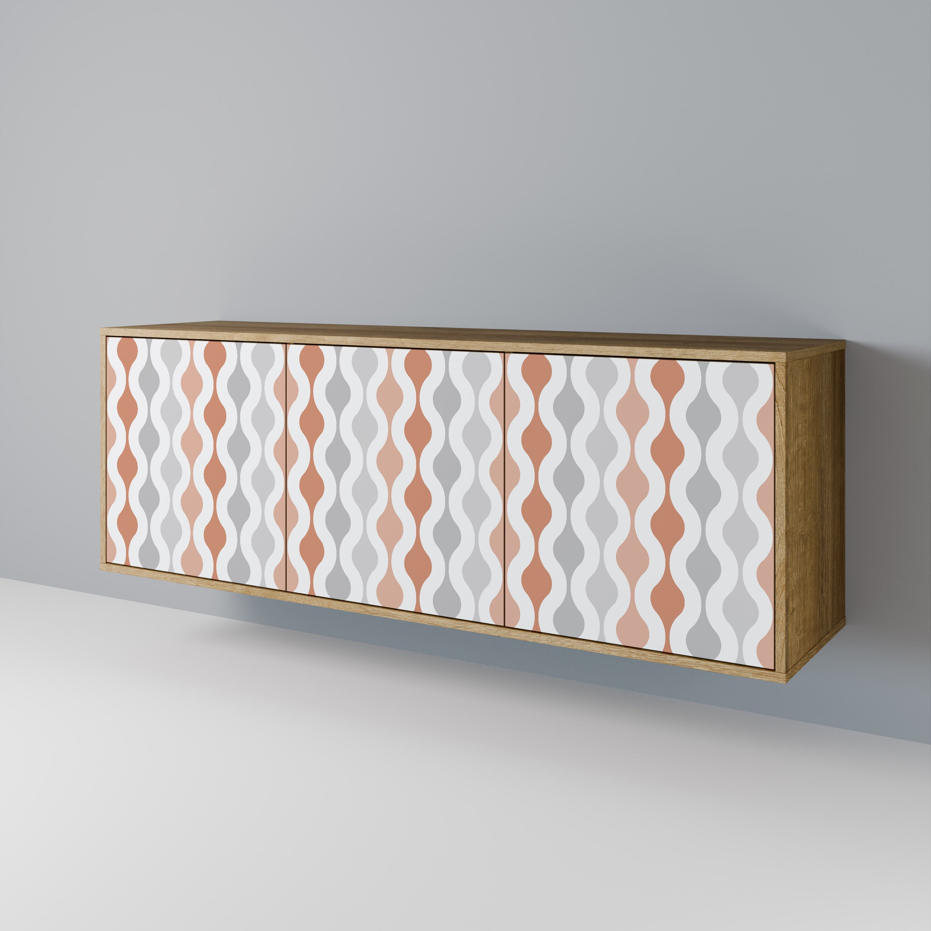HAZY NOSTALGIA 3-Door Sideboard in Oak Effect
