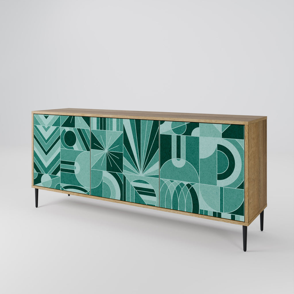HARMONIC GRID 3-Door Sideboard in Oak Effect