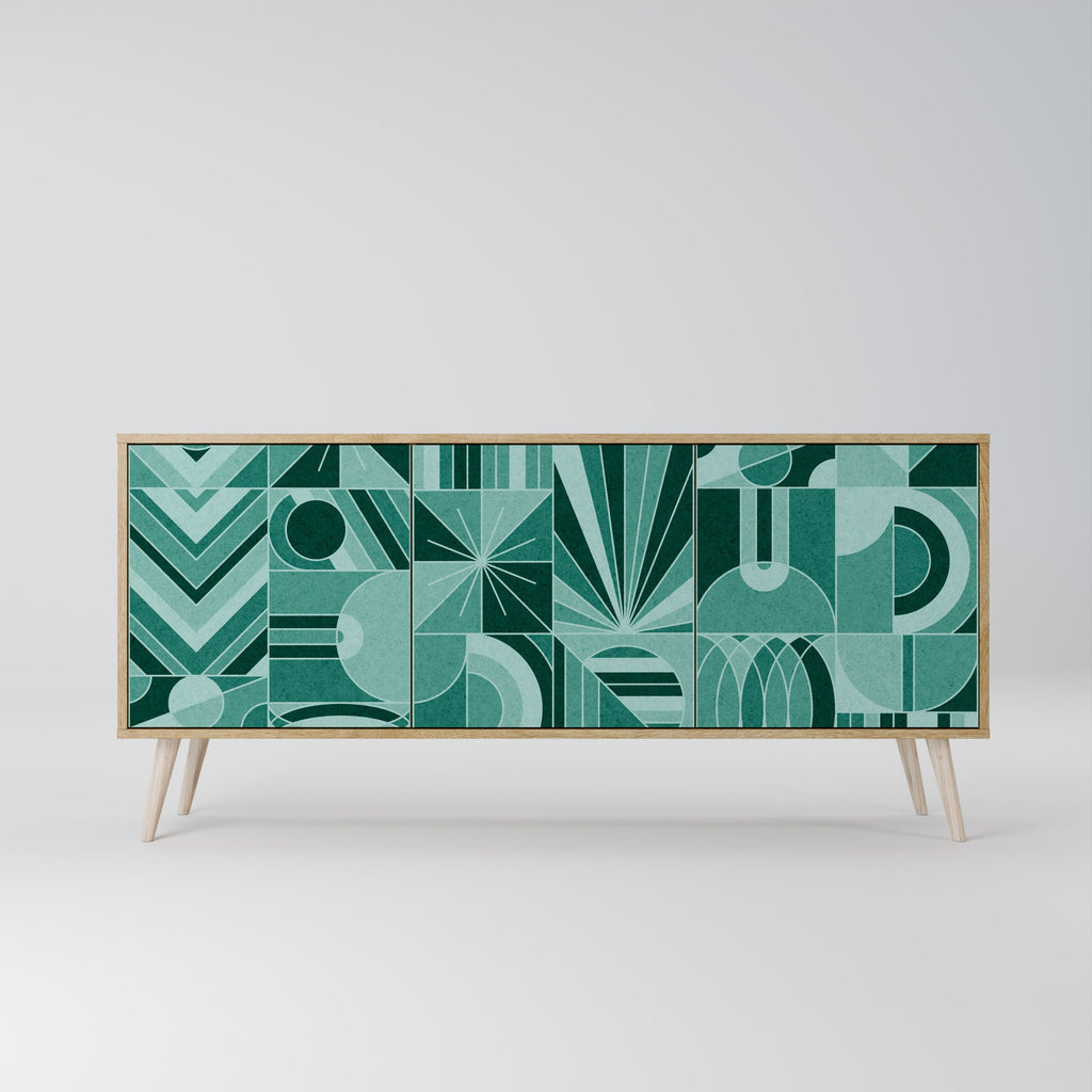 HARMONIC GRID 3-Door Sideboard in Oak Effect