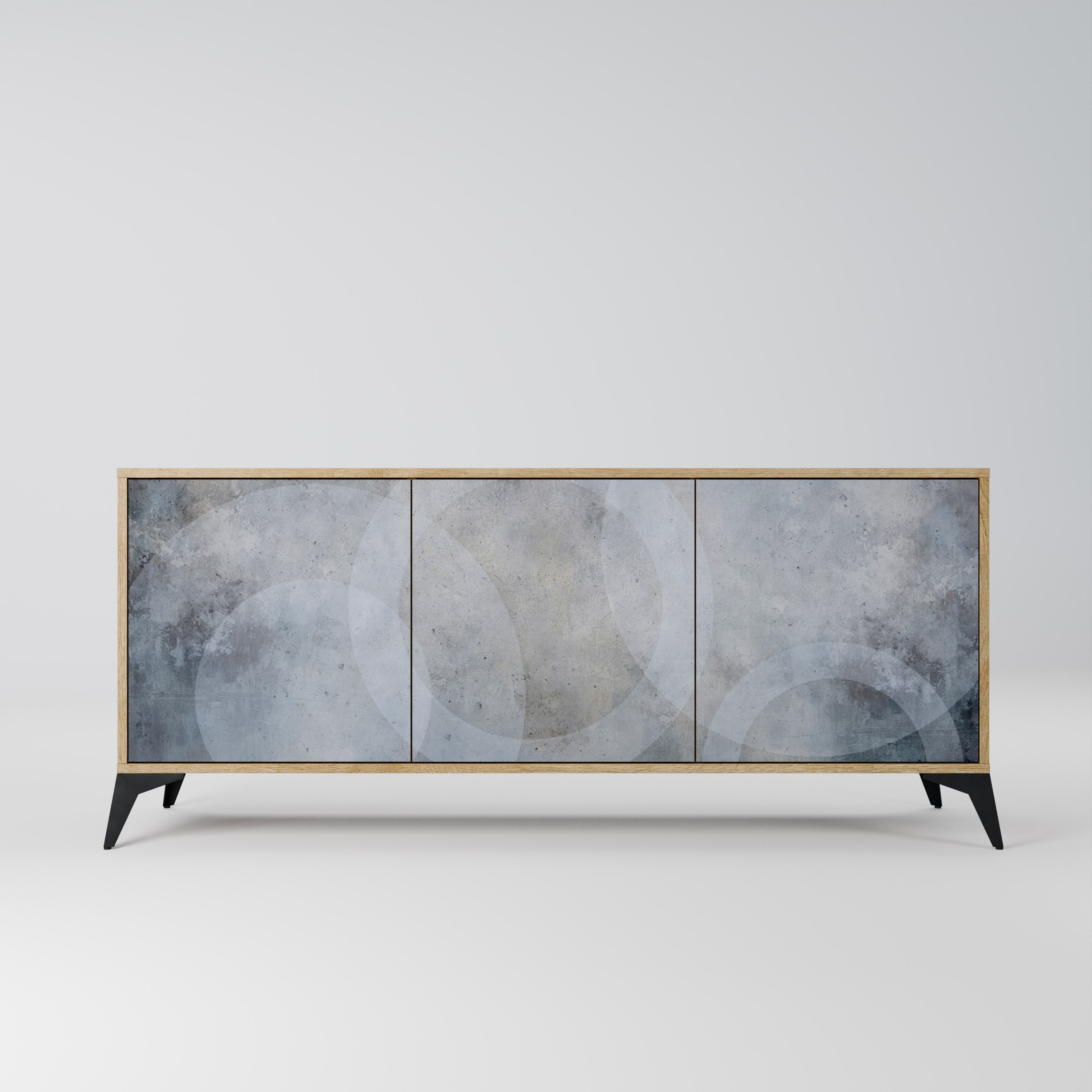 MUTED ARC 3-Door Sideboard in Oak Effect