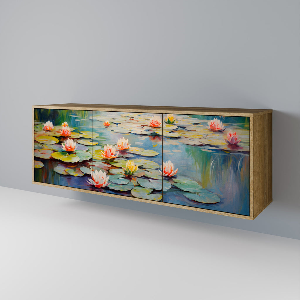 BLOOMING WATERS 3-Door Sideboard in Oak Effect