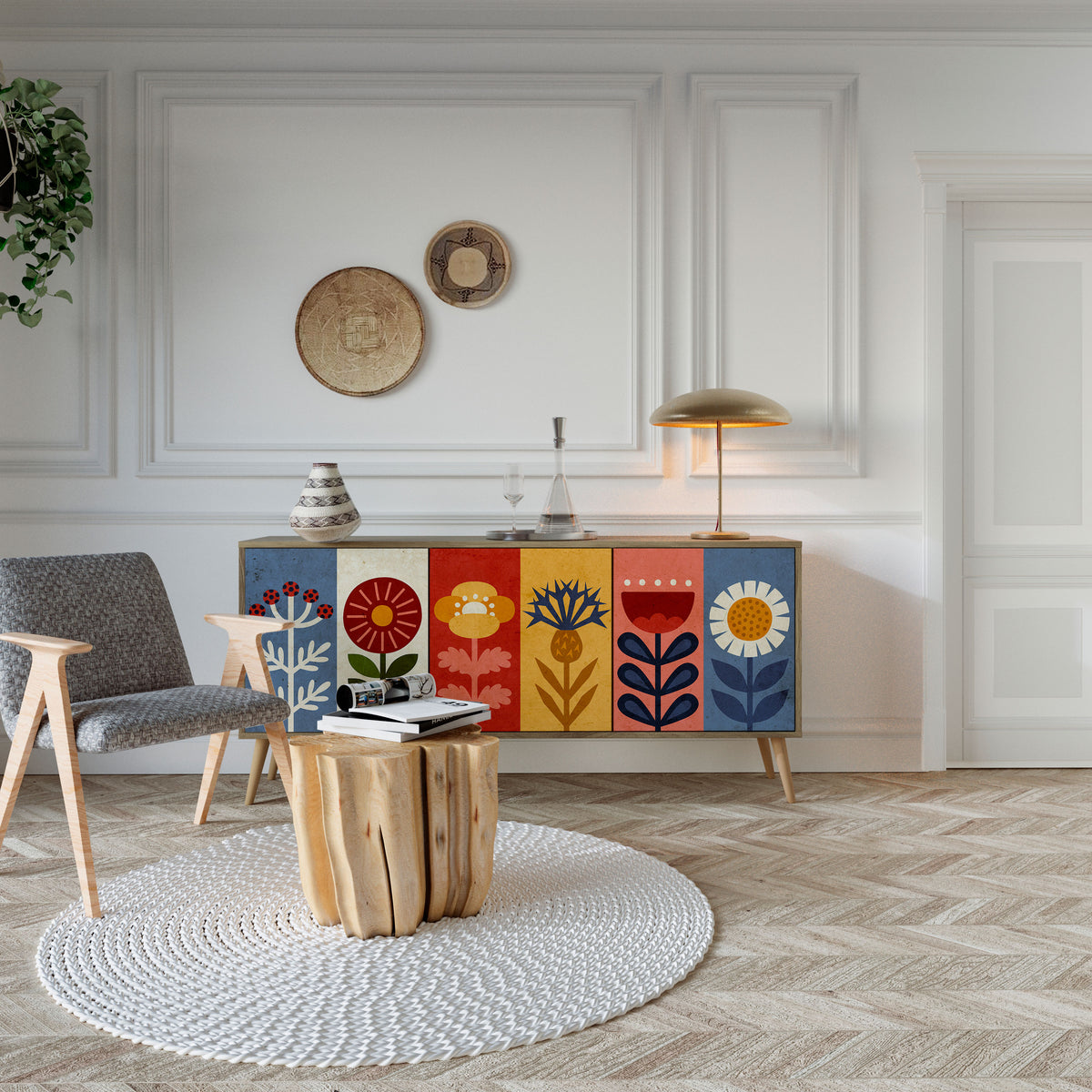 SCANDIC FLOWERET Μπουφές 3-θυρών