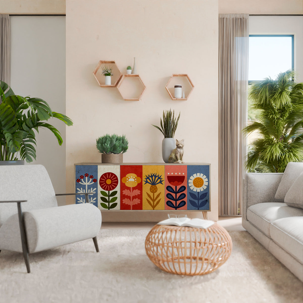 SCANDIC FLOWERET Μπουφές 3-θυρών