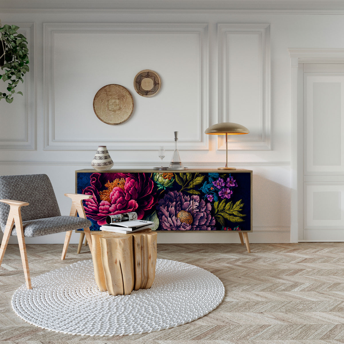 BLOOMING ELEGANCE Μπουφές 3-θυρών