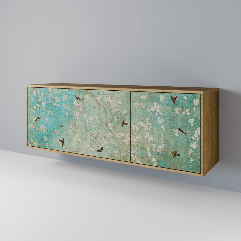 BLOOMING CHARM 3-Door Sideboard in Oak Effect