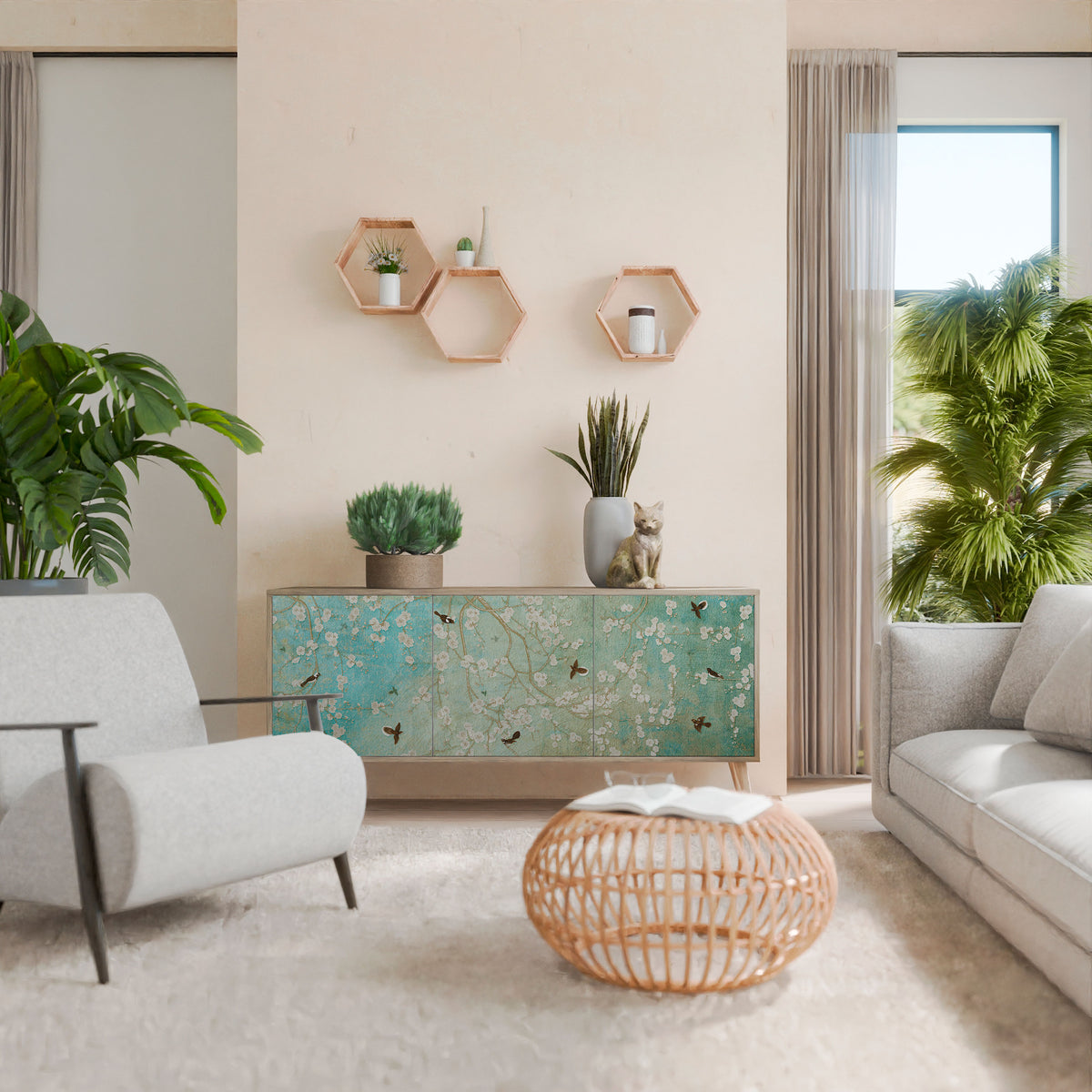 BLOOMING CHARM Μπουφές 3-θυρών