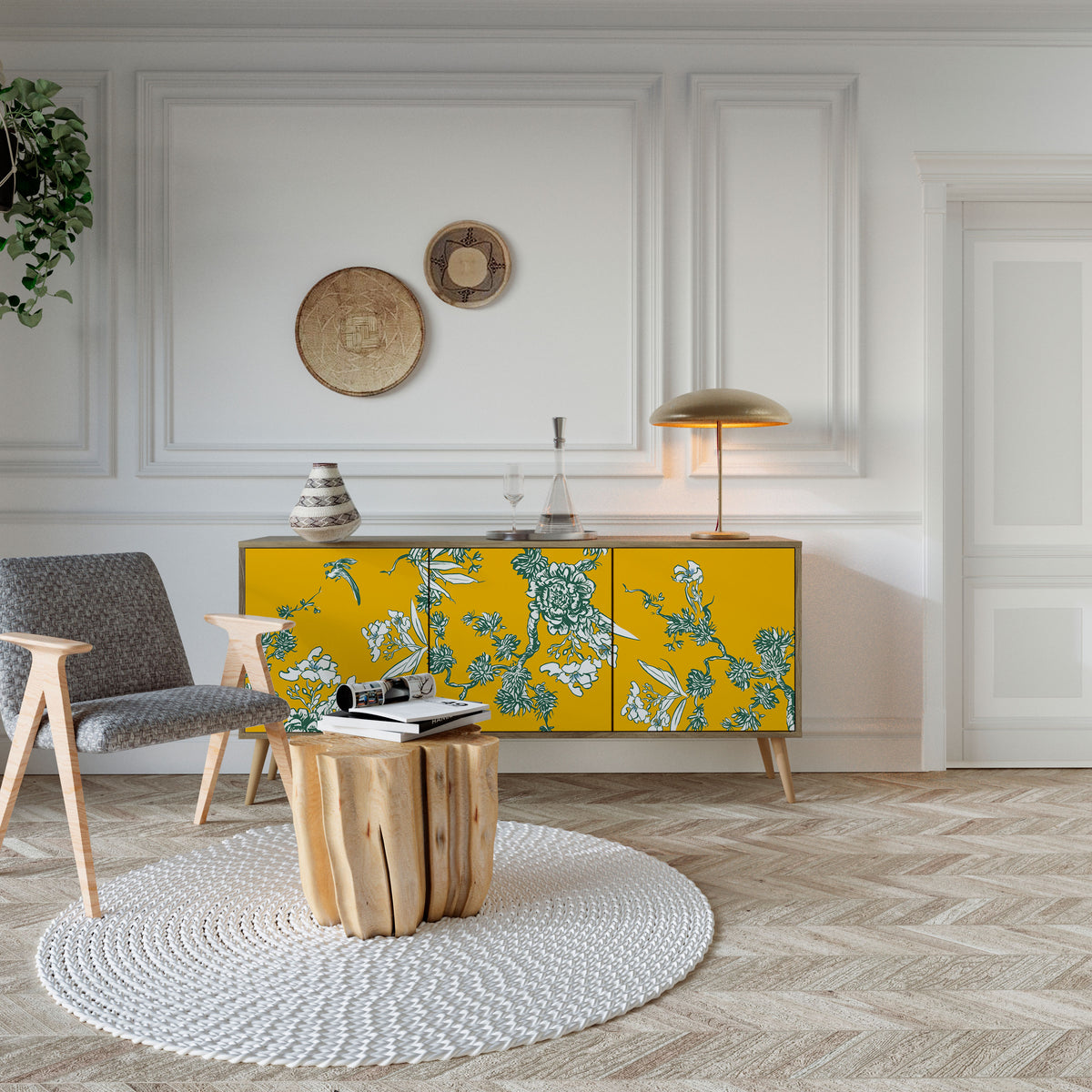 YELLOW CHINOISERIE Μπουφές 3-θυρών