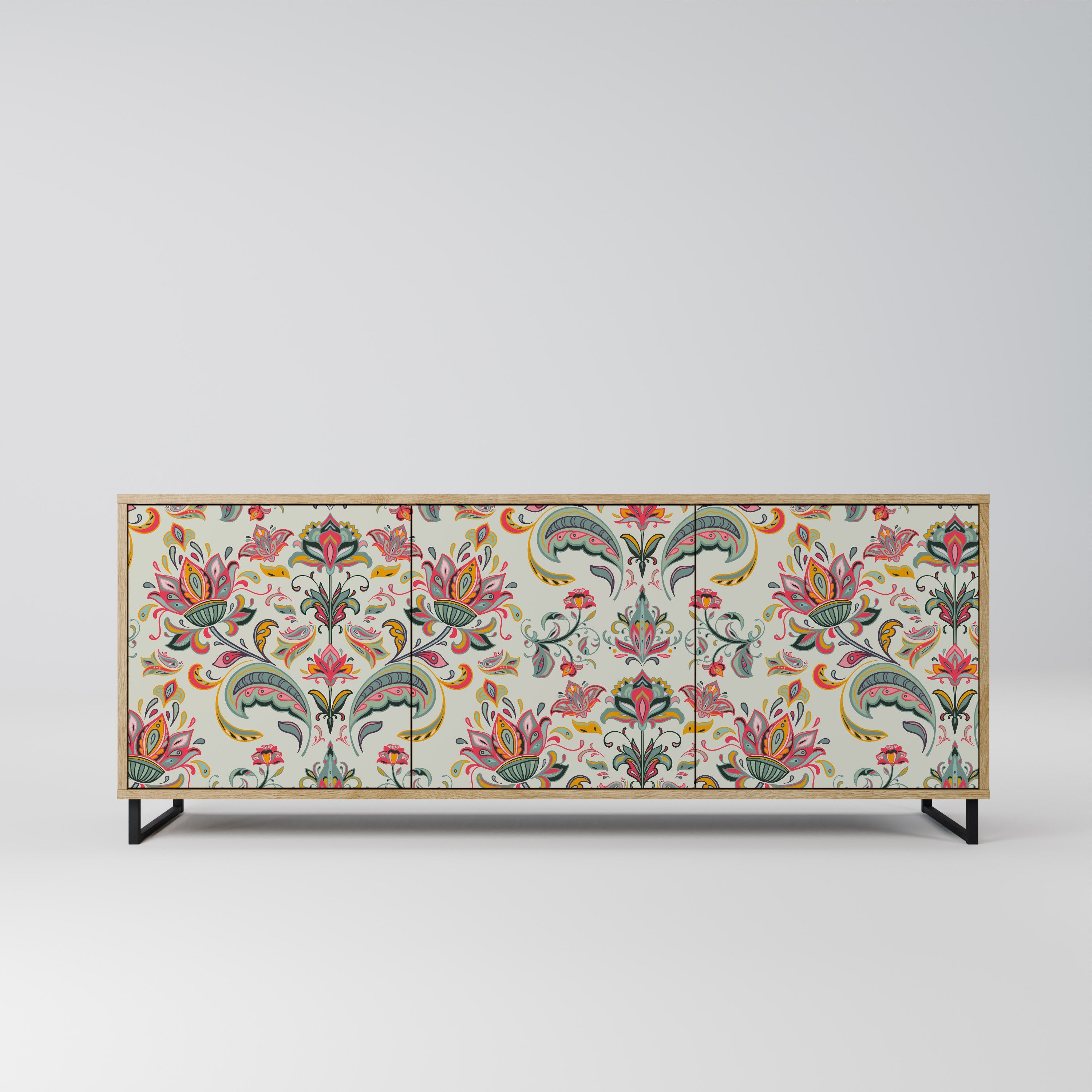 ORGANIC FOLKLORE 3-Door Sideboard in Oak Effect