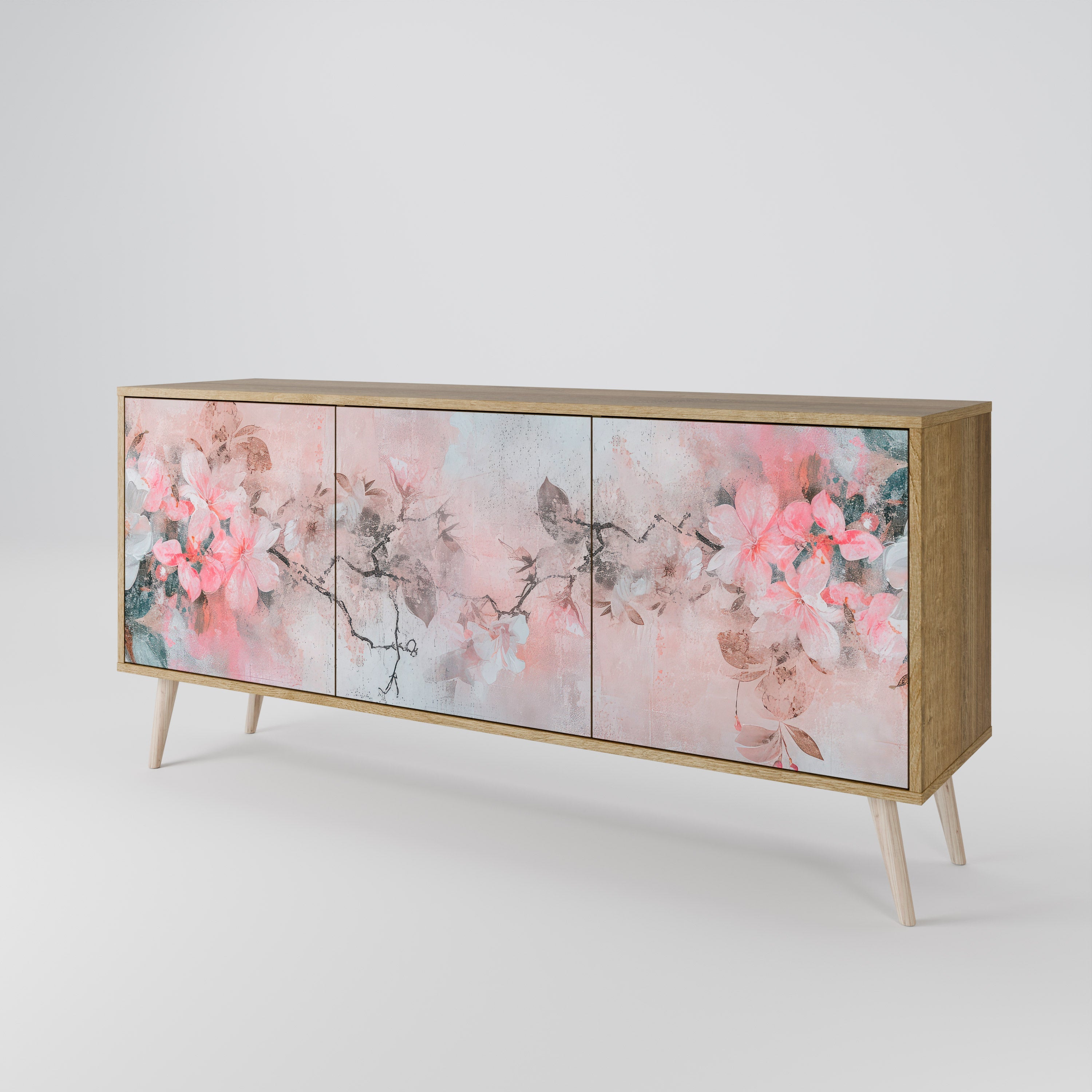 CHERRY BLOSSOM 3-Door Sideboard in Oak Effect