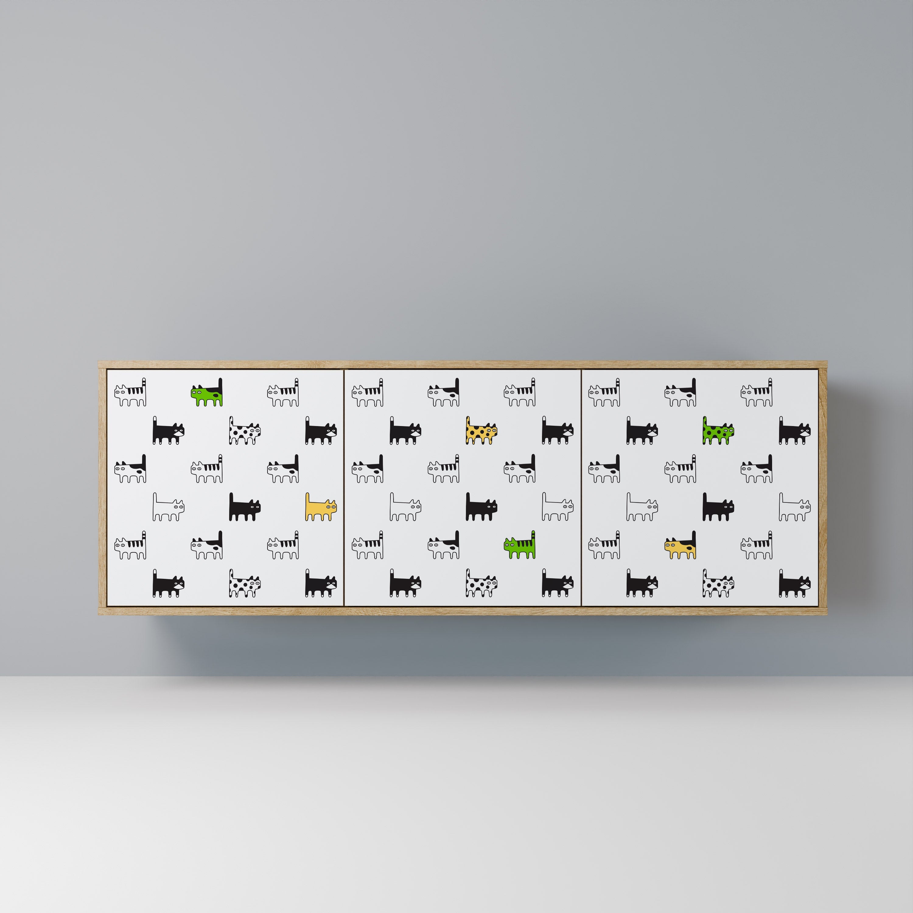 CATS COMPILATION 3-Door Sideboard in Oak Effect