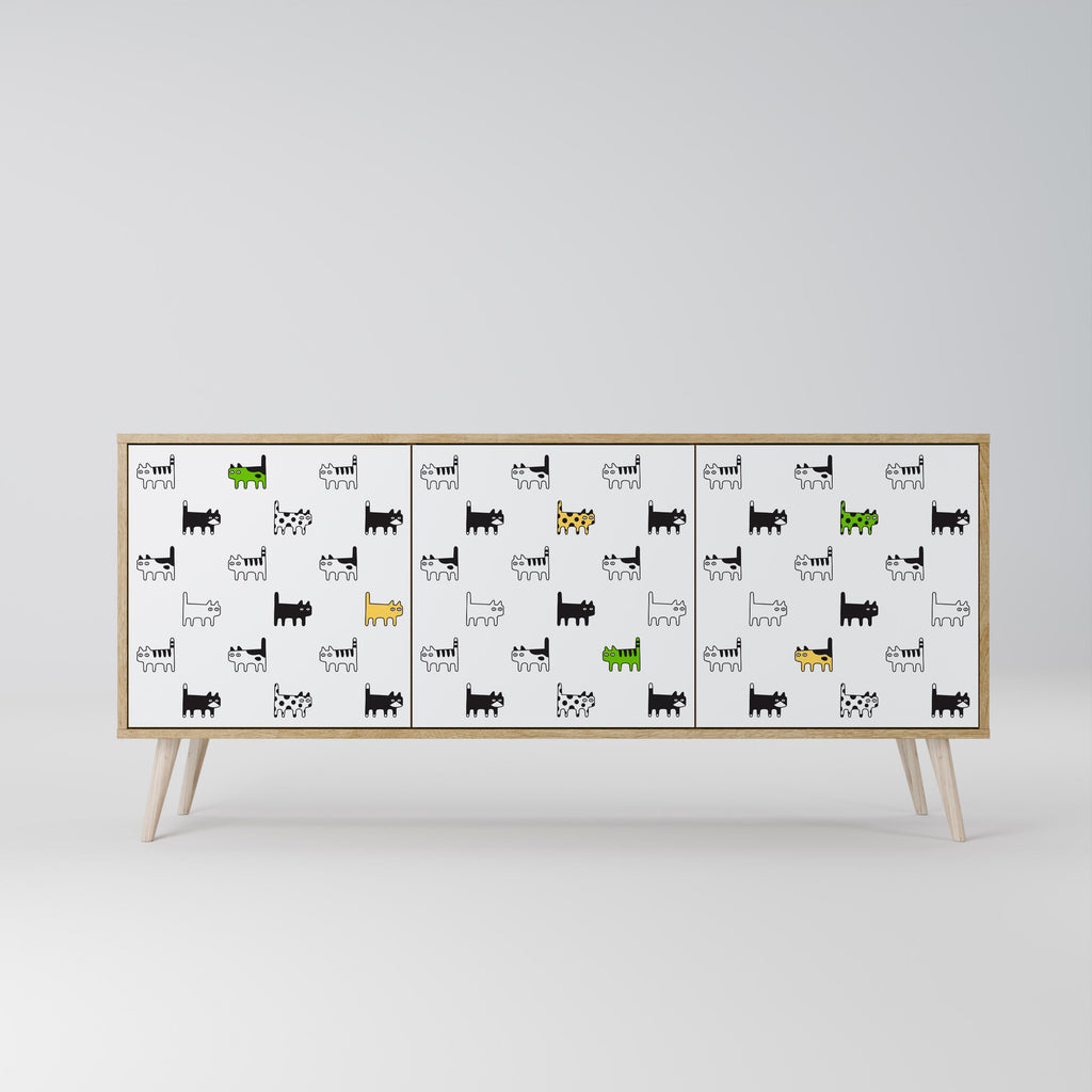CATS COMPILATION 3-Door Sideboard in Oak Effect