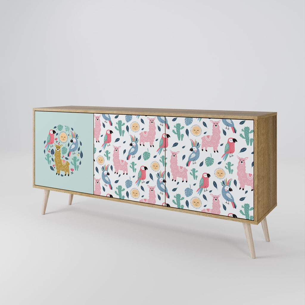 COLORFUL ALPACAS 3-Door Sideboard