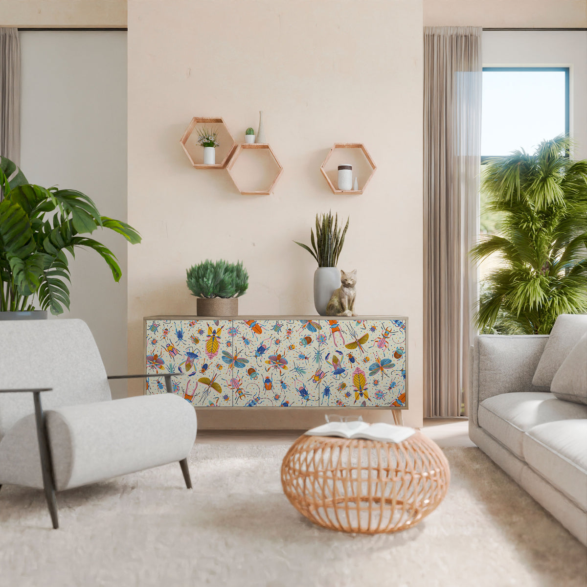 COLORFUL INSECTS Μπουφές 3-θυρών