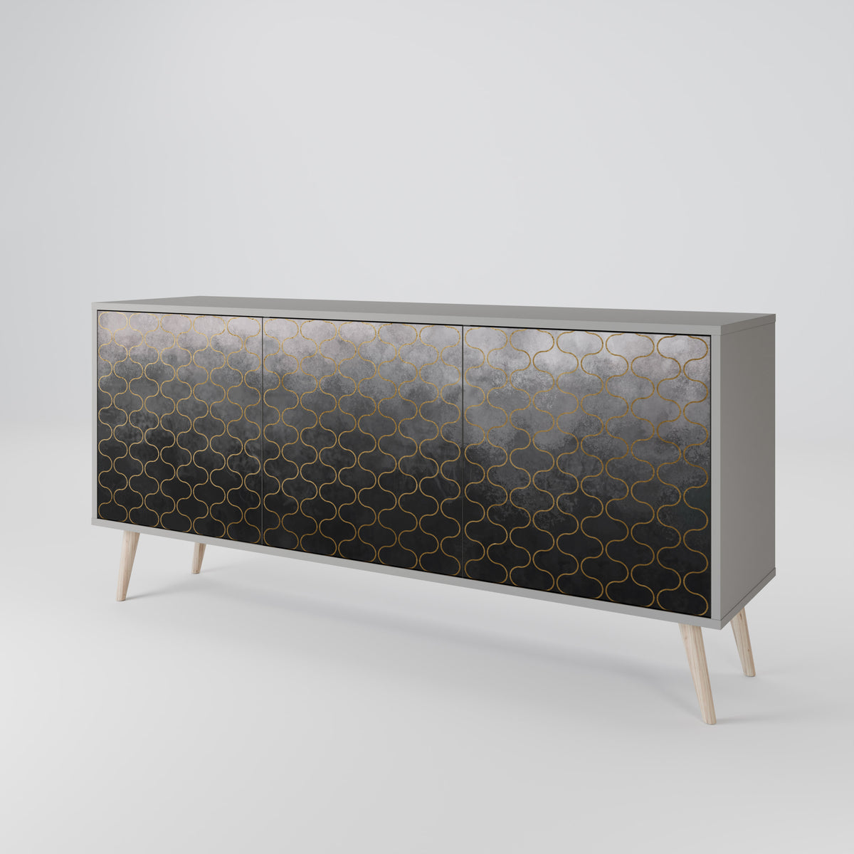 TESSELATED GRAYISH 3-Door Sideboard