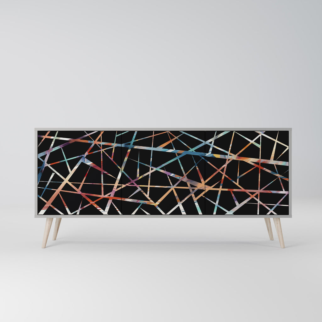 POLYGON VERVE 3-Door Sideboard in Grey Finish
