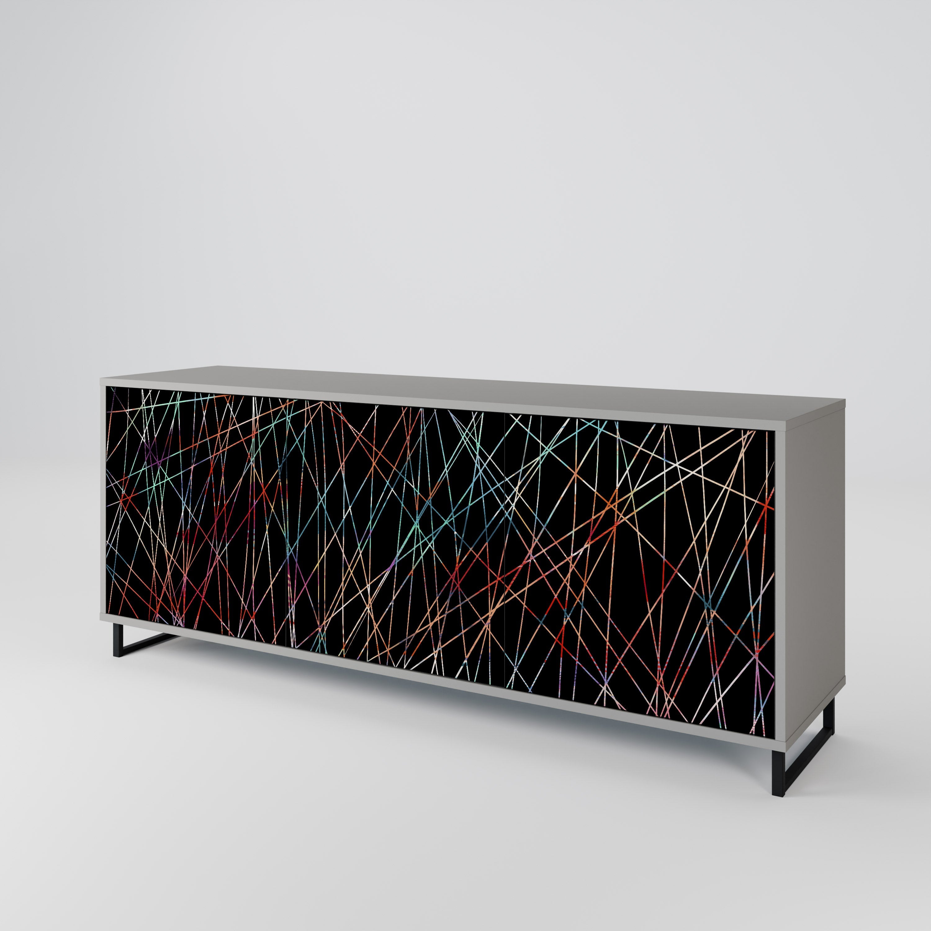 Μπουφές LUMINOUS SNARE 3 θυρών σε γκρι φινίρισμα