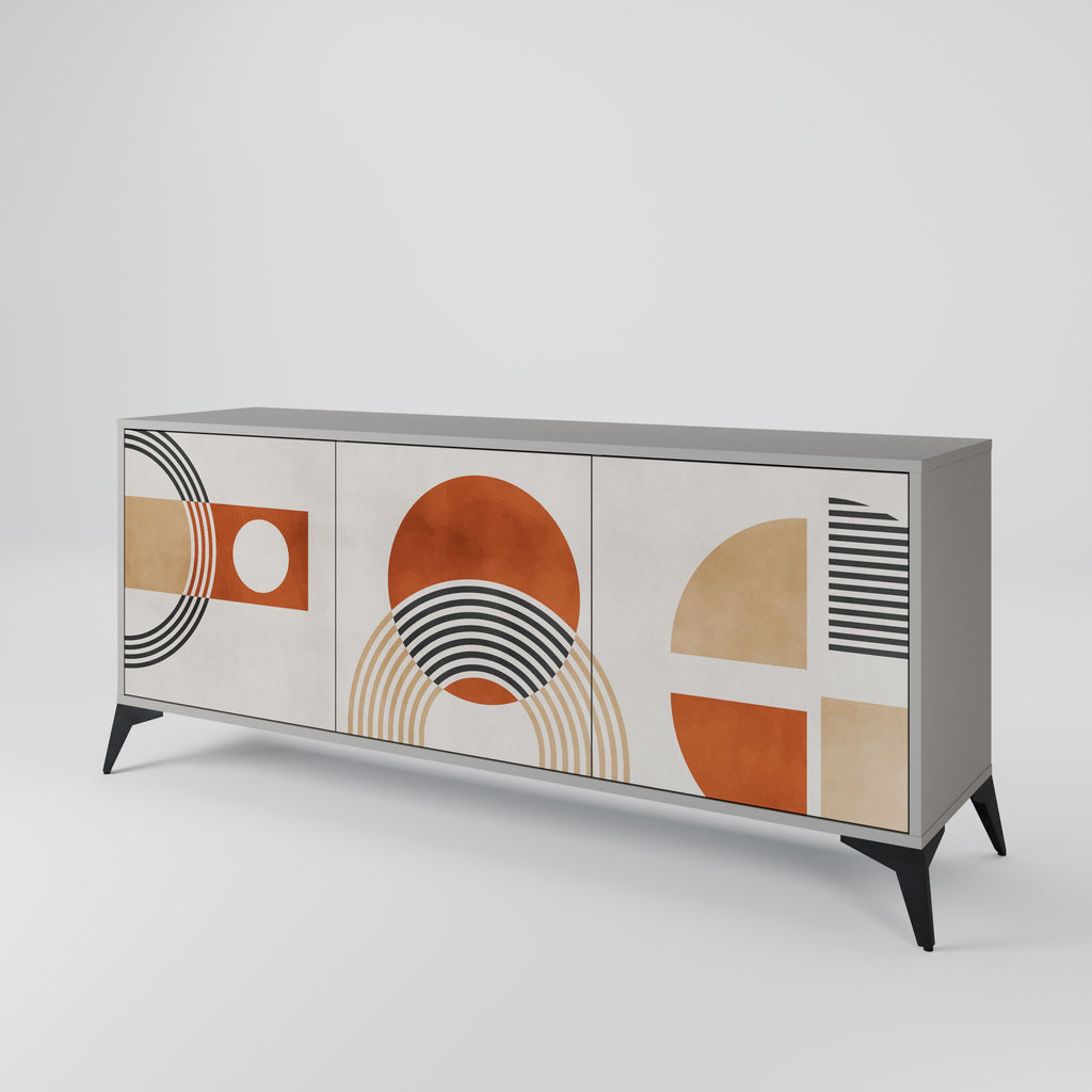 SPACE AROUND 3-Door Sideboard in Grey Finish