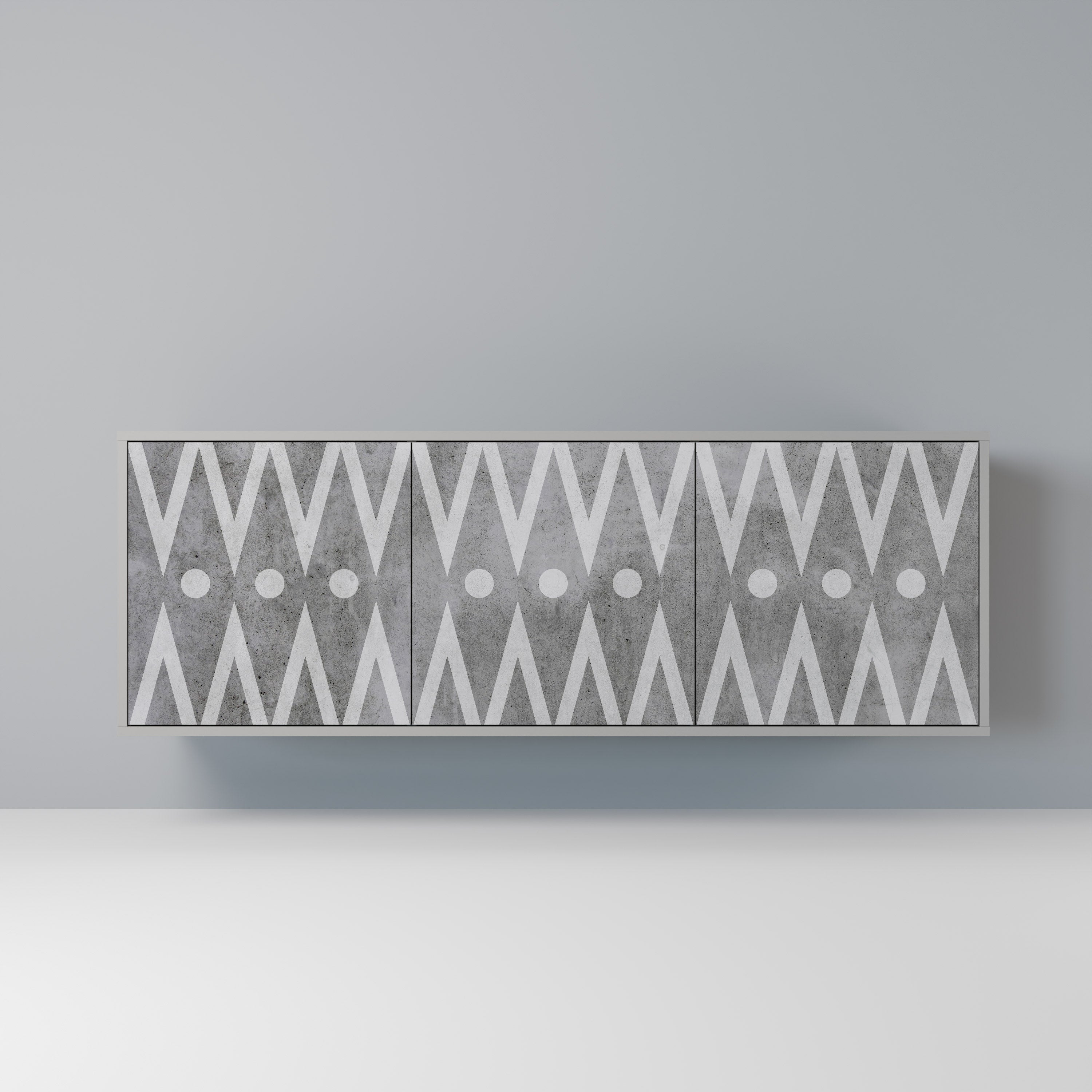 Μπουφές SHARP EDGES με 3 πόρτες σε γκρι φινίρισμα
