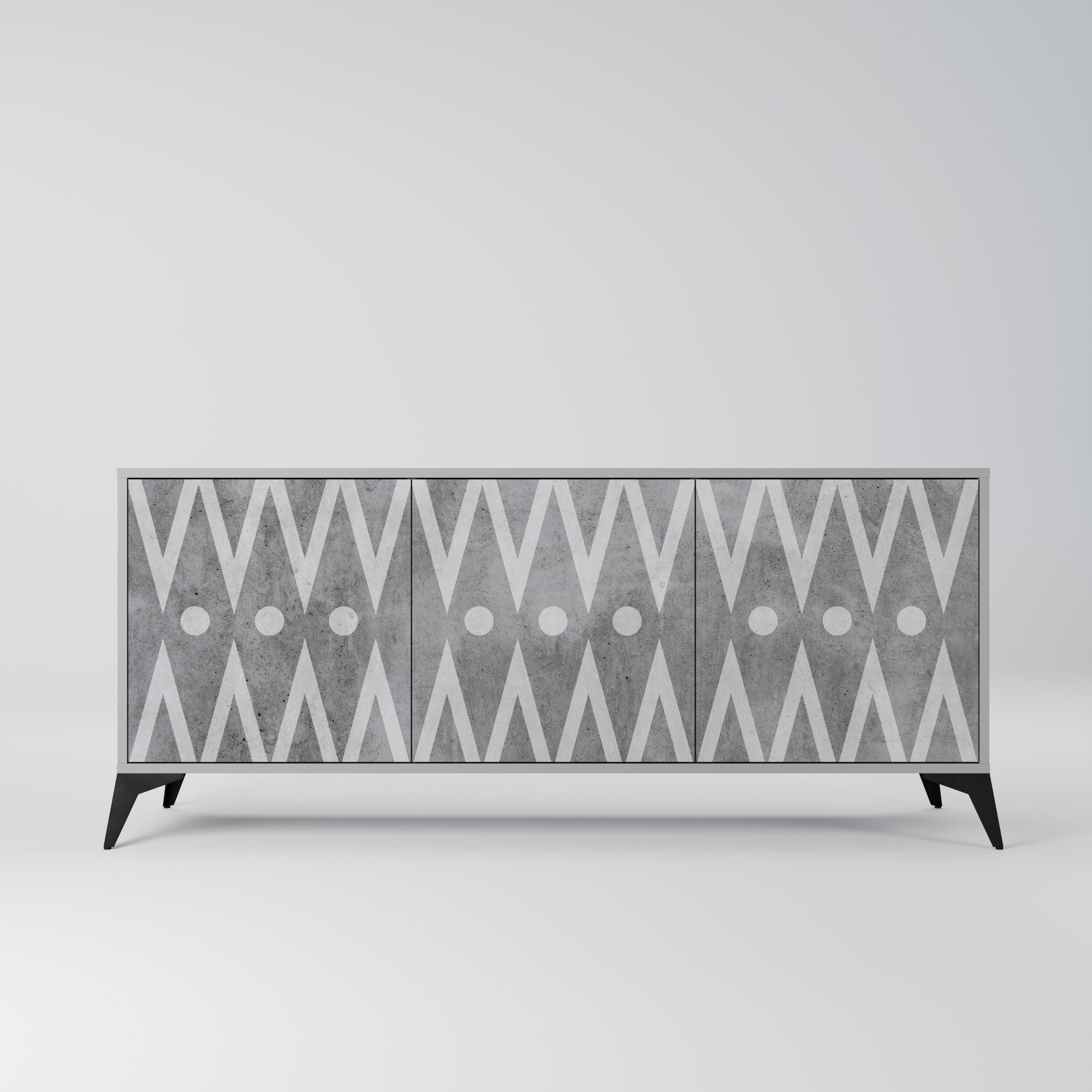 Μπουφές SHARP EDGES με 3 πόρτες σε γκρι φινίρισμα