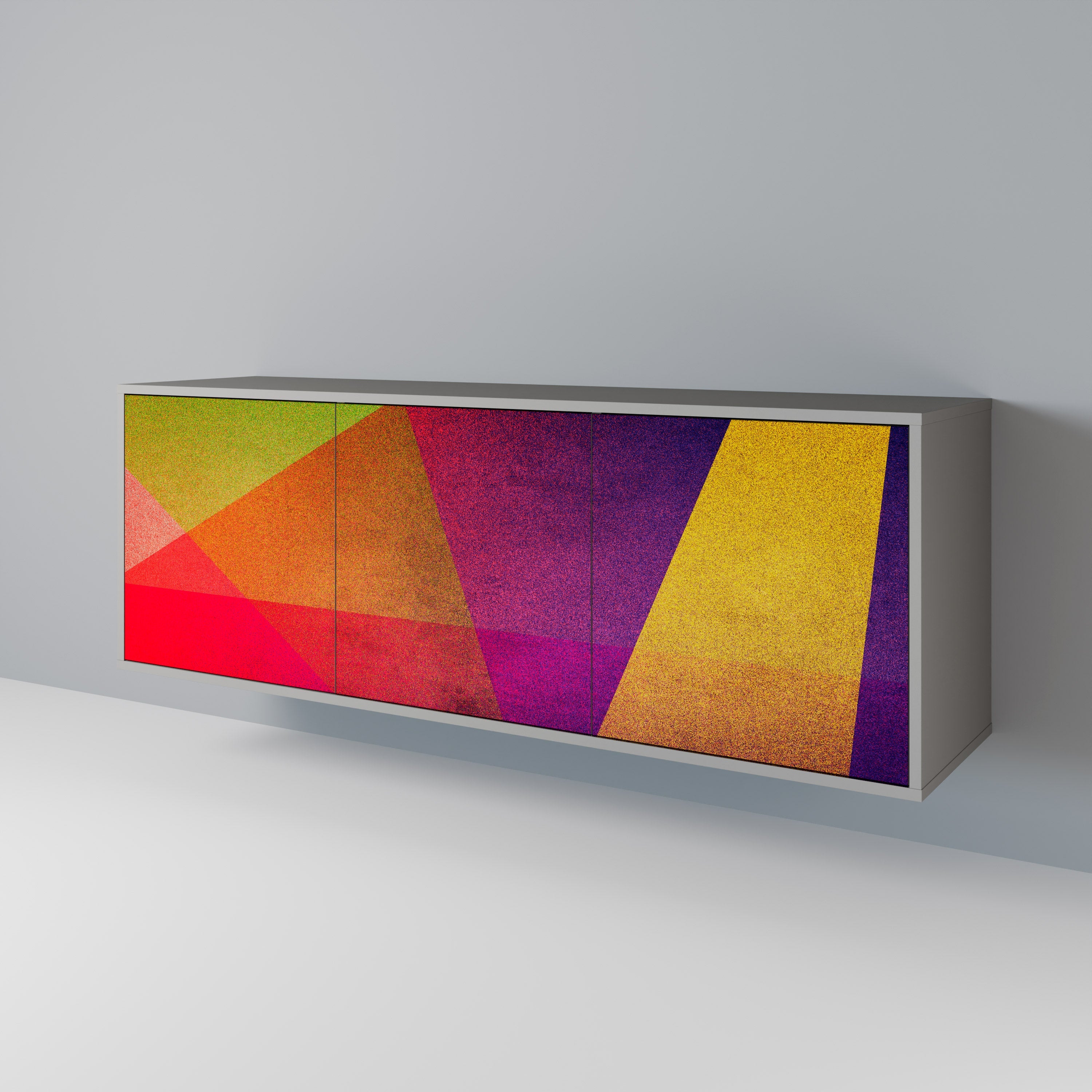 Μπουφές VIVID GEOMETRIA 3 θυρών σε γκρι φινίρισμα