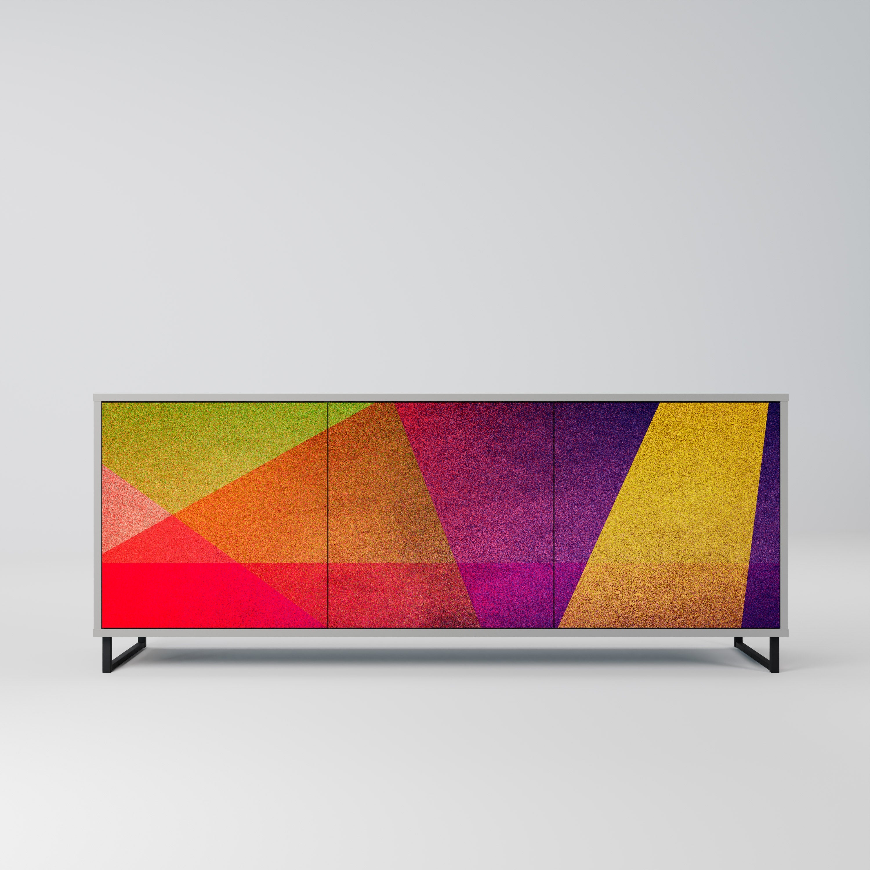 Μπουφές VIVID GEOMETRIA 3 θυρών σε γκρι φινίρισμα