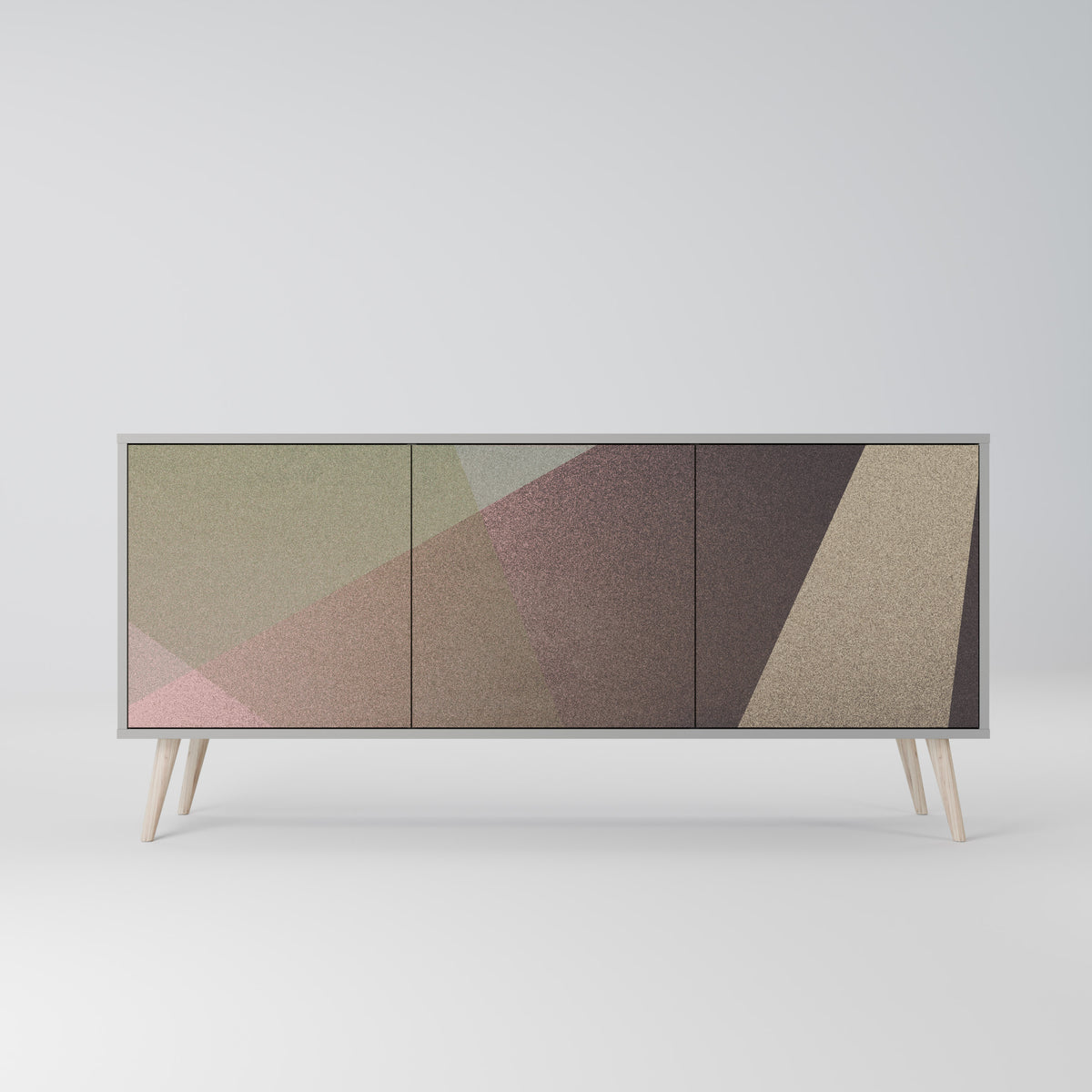 BEIGE GEOMETRY Μπουφές 3-θυρών