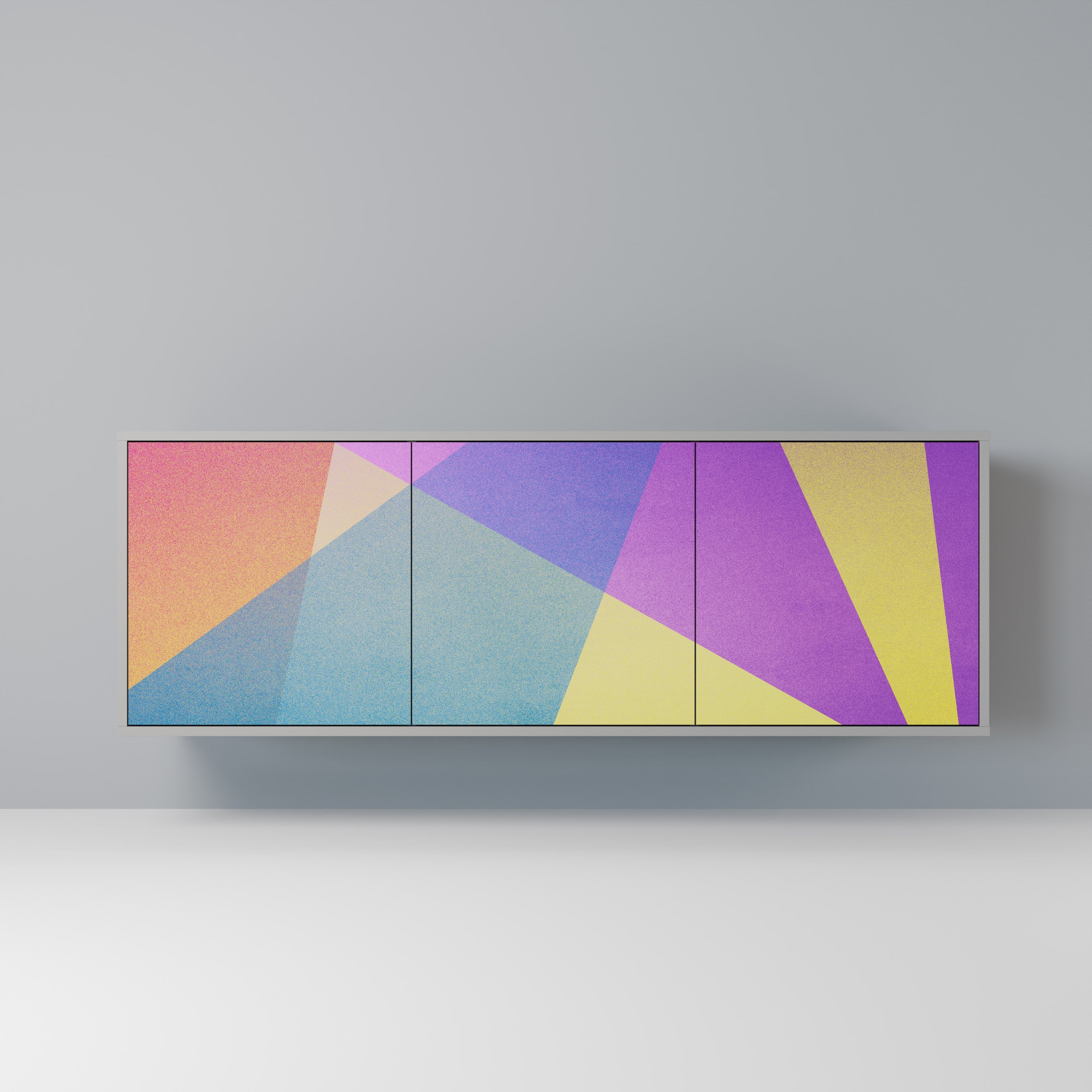 Μπουφές 3 θυρών BRIGHT GEOMETRIA σε γκρι φινίρισμα