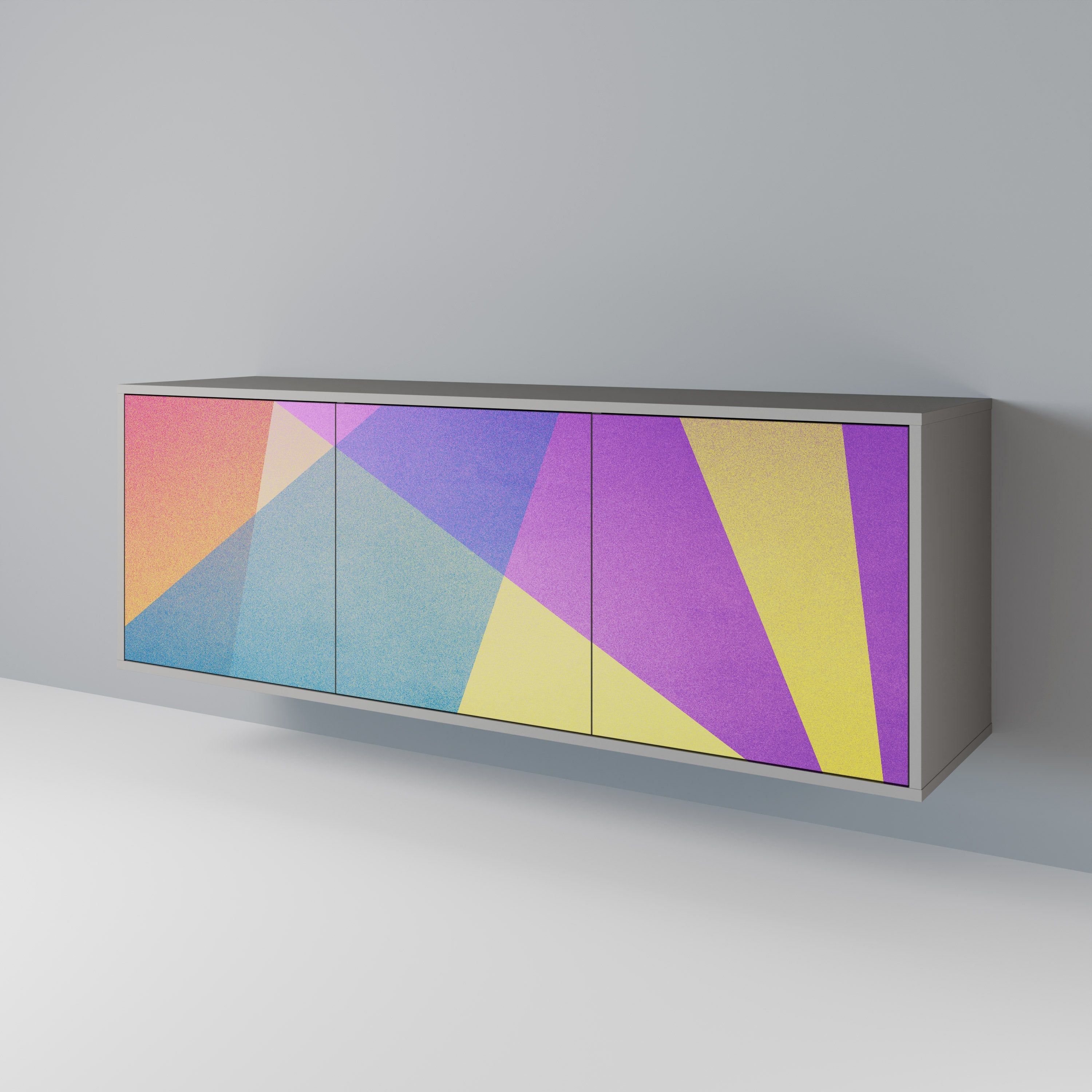 Μπουφές 3 θυρών BRIGHT GEOMETRIA σε γκρι φινίρισμα