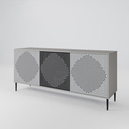 POLYGON ILLUSION 3-Door Sideboard