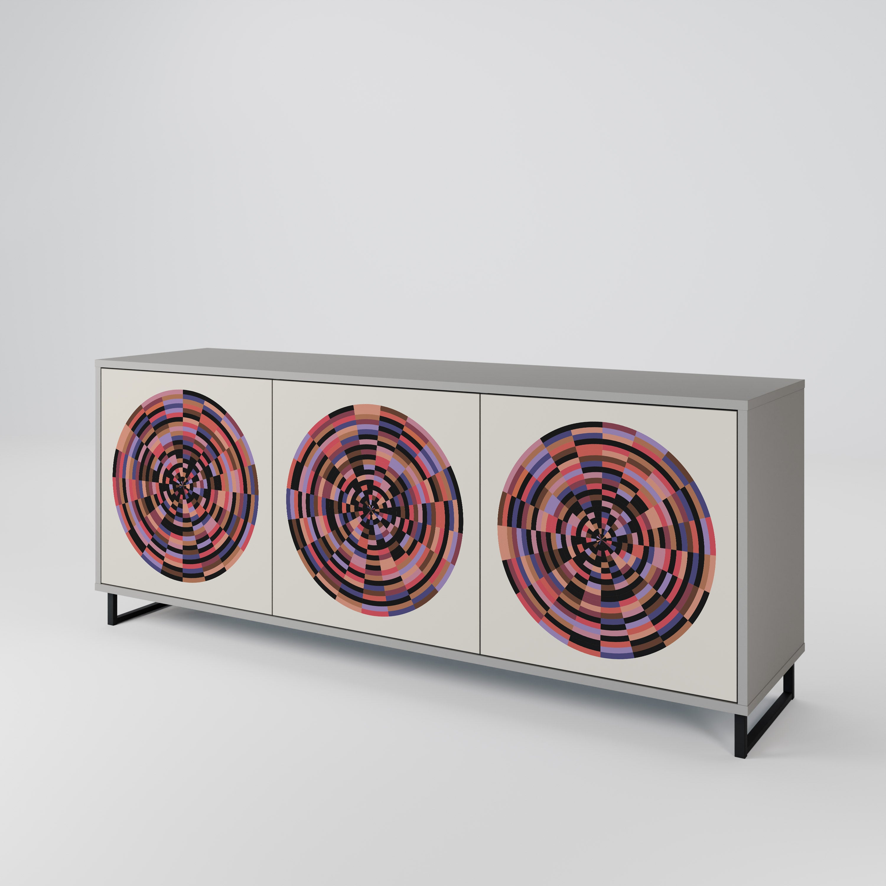 BROWN CIRCLES 3-Door Sideboard