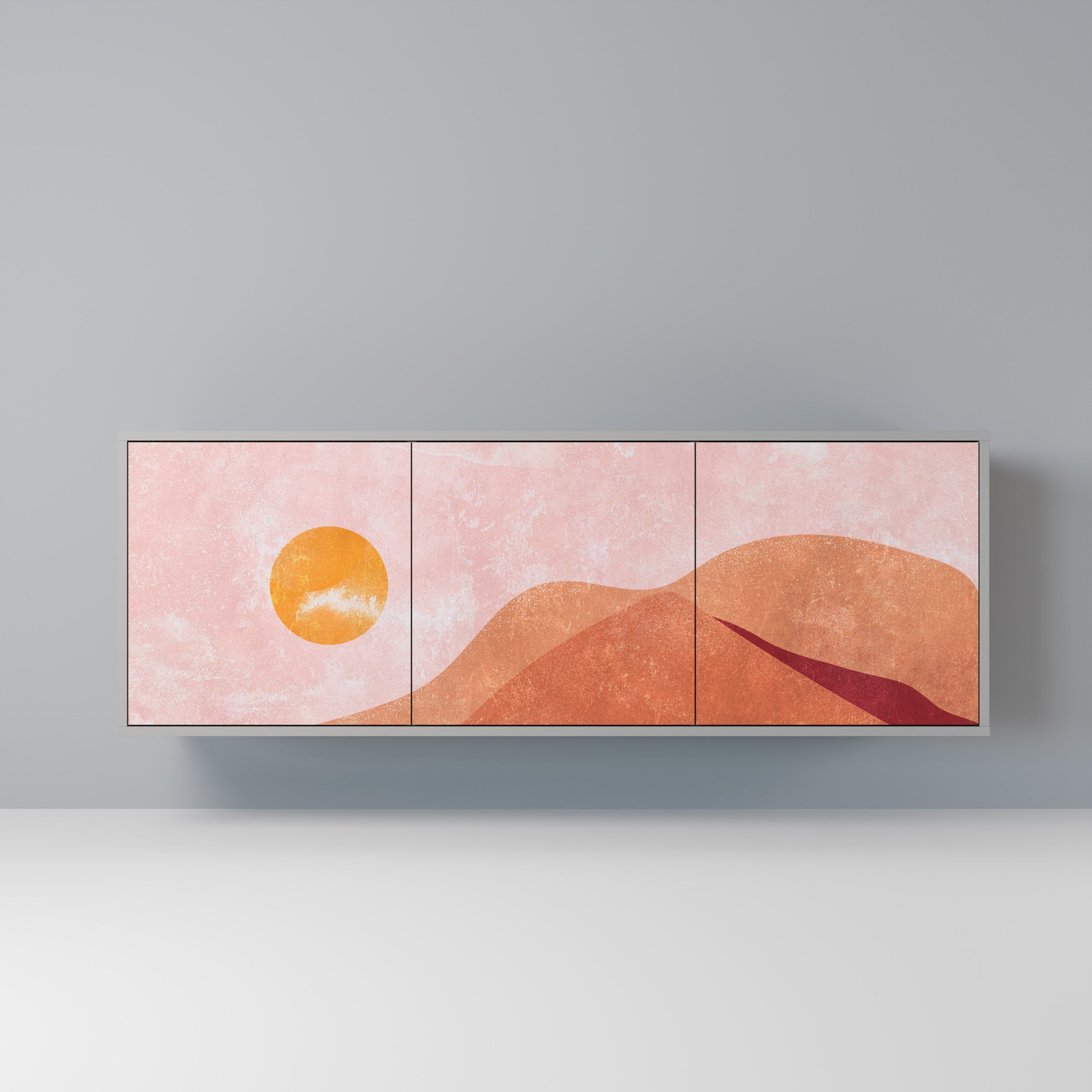 Μπουφές LUMINOUS SUNLIGHT με 3 πόρτες σε γκρι φινίρισμα