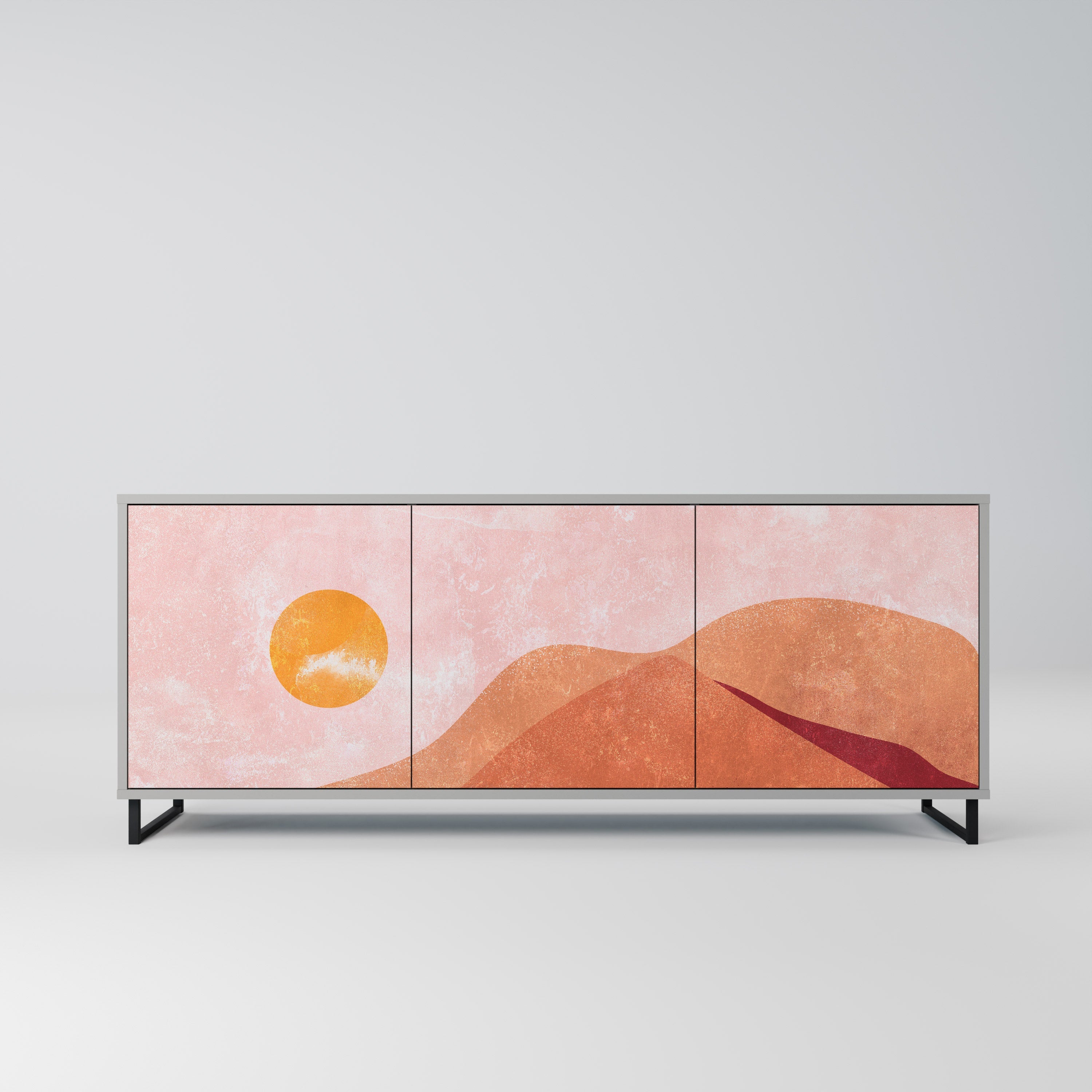 Μπουφές LUMINOUS SUNLIGHT με 3 πόρτες σε γκρι φινίρισμα