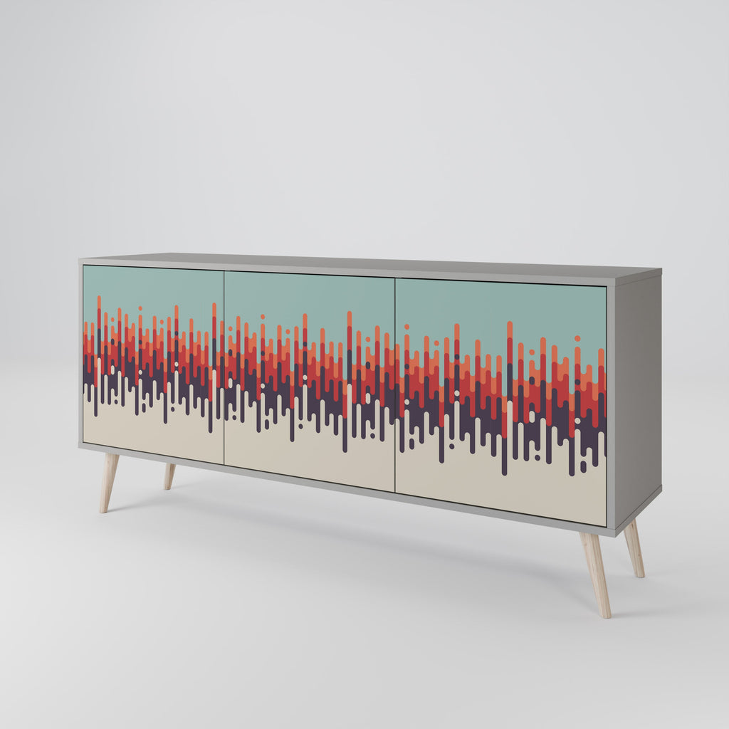 CHROMA CONTOURS 3-Door Sideboard in Grey Finish