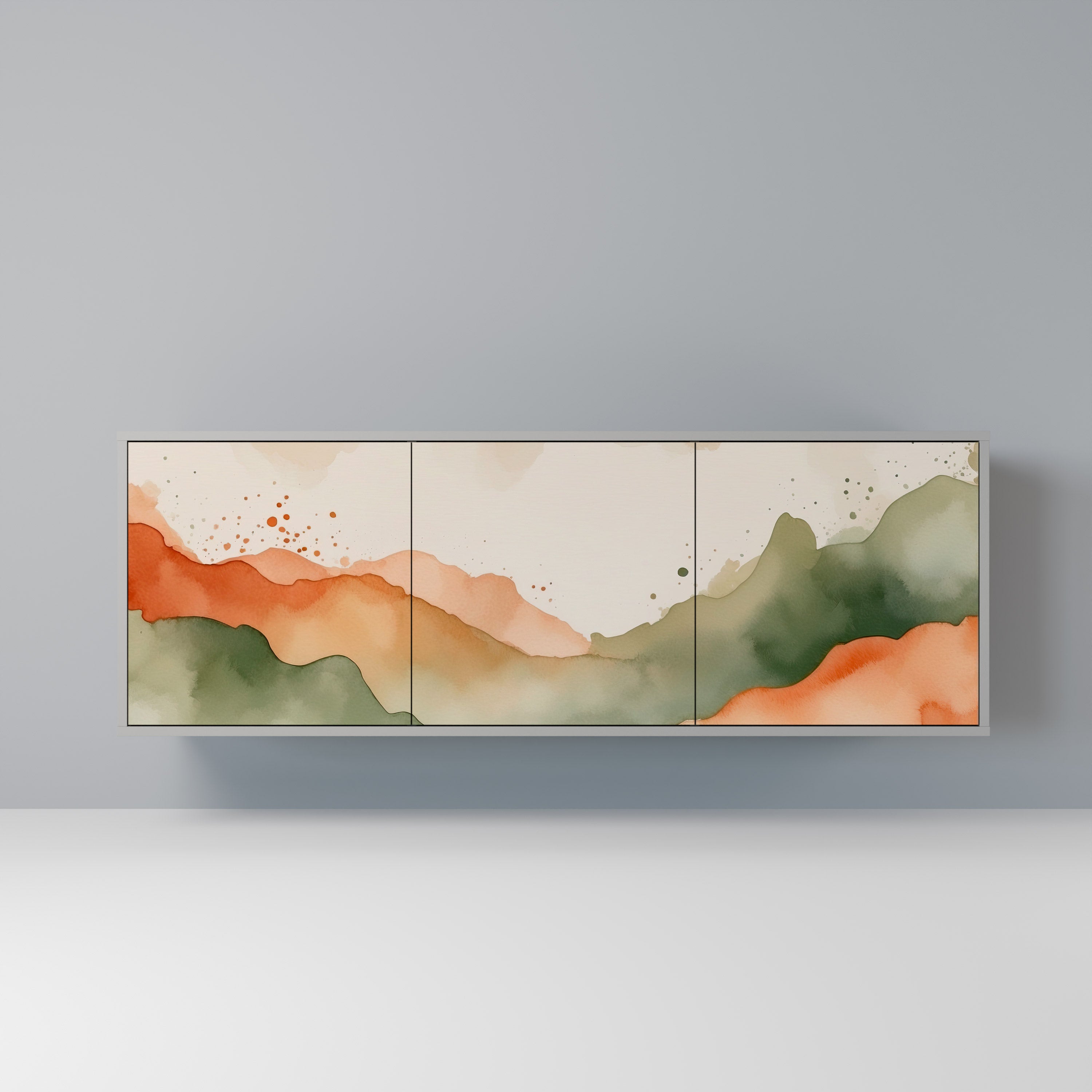 Μπουφές 3 θυρών WATERCOLOUR PEAKS σε γκρι φινίρισμα