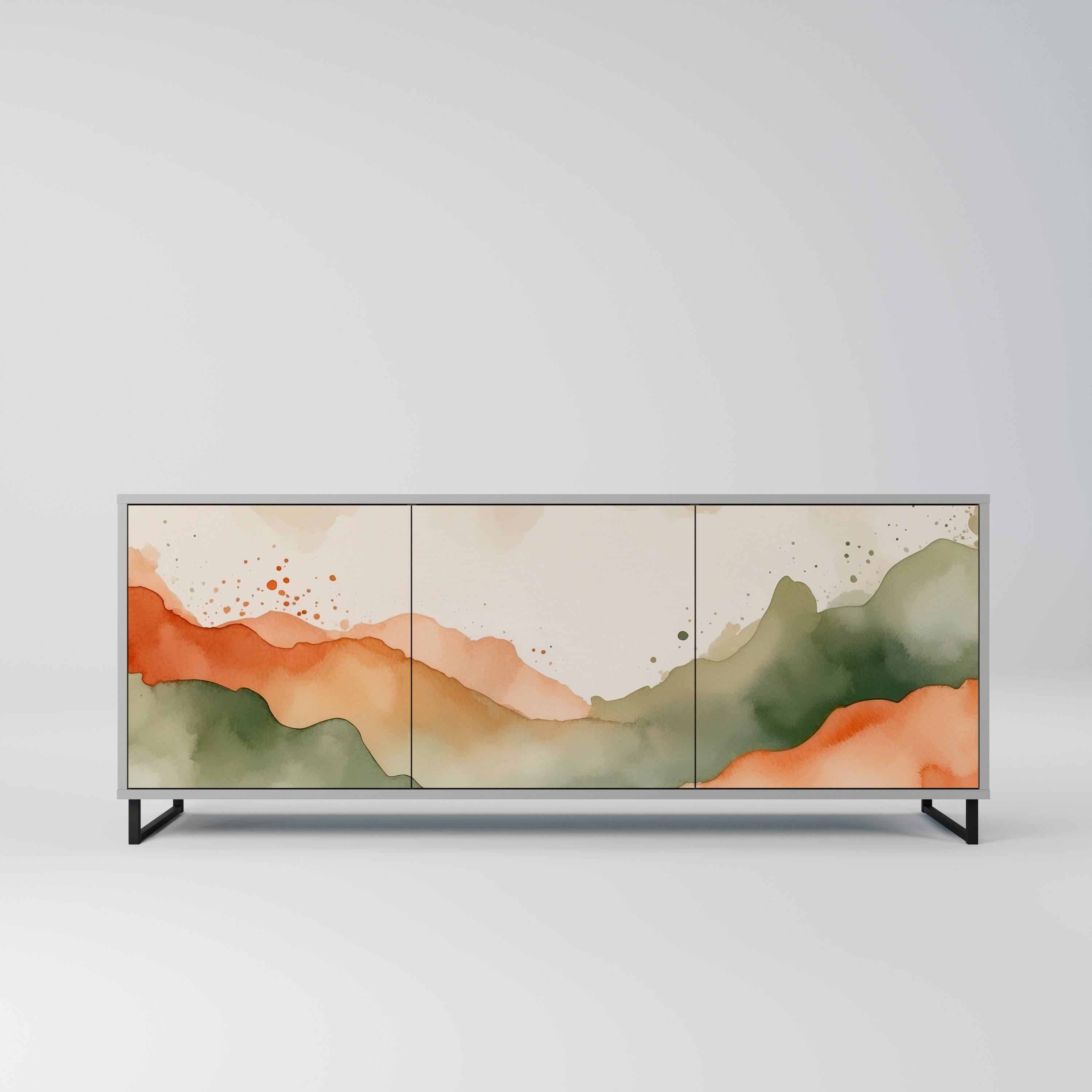 Μπουφές 3 θυρών WATERCOLOUR PEAKS σε γκρι φινίρισμα