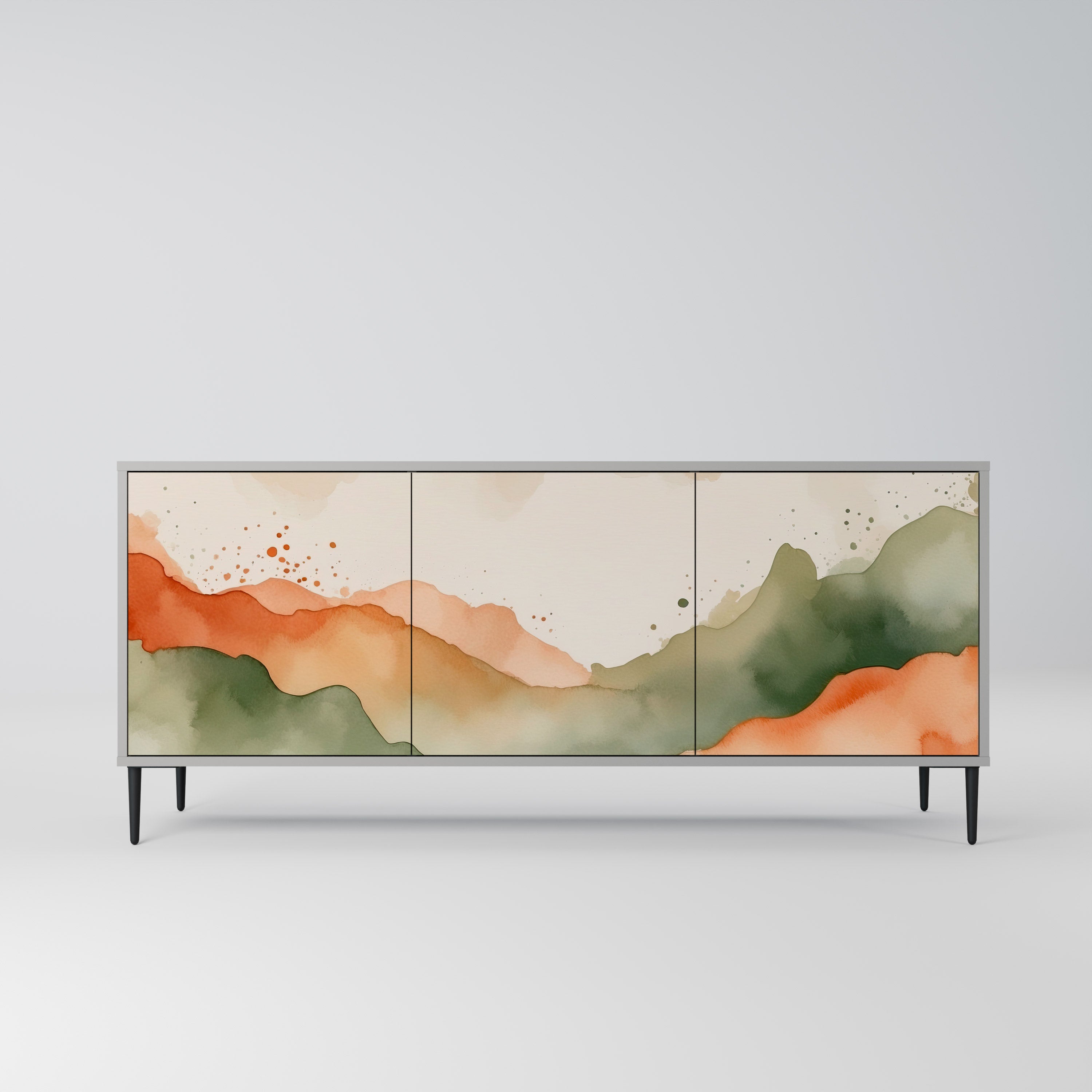 Μπουφές 3 θυρών WATERCOLOUR PEAKS σε γκρι φινίρισμα