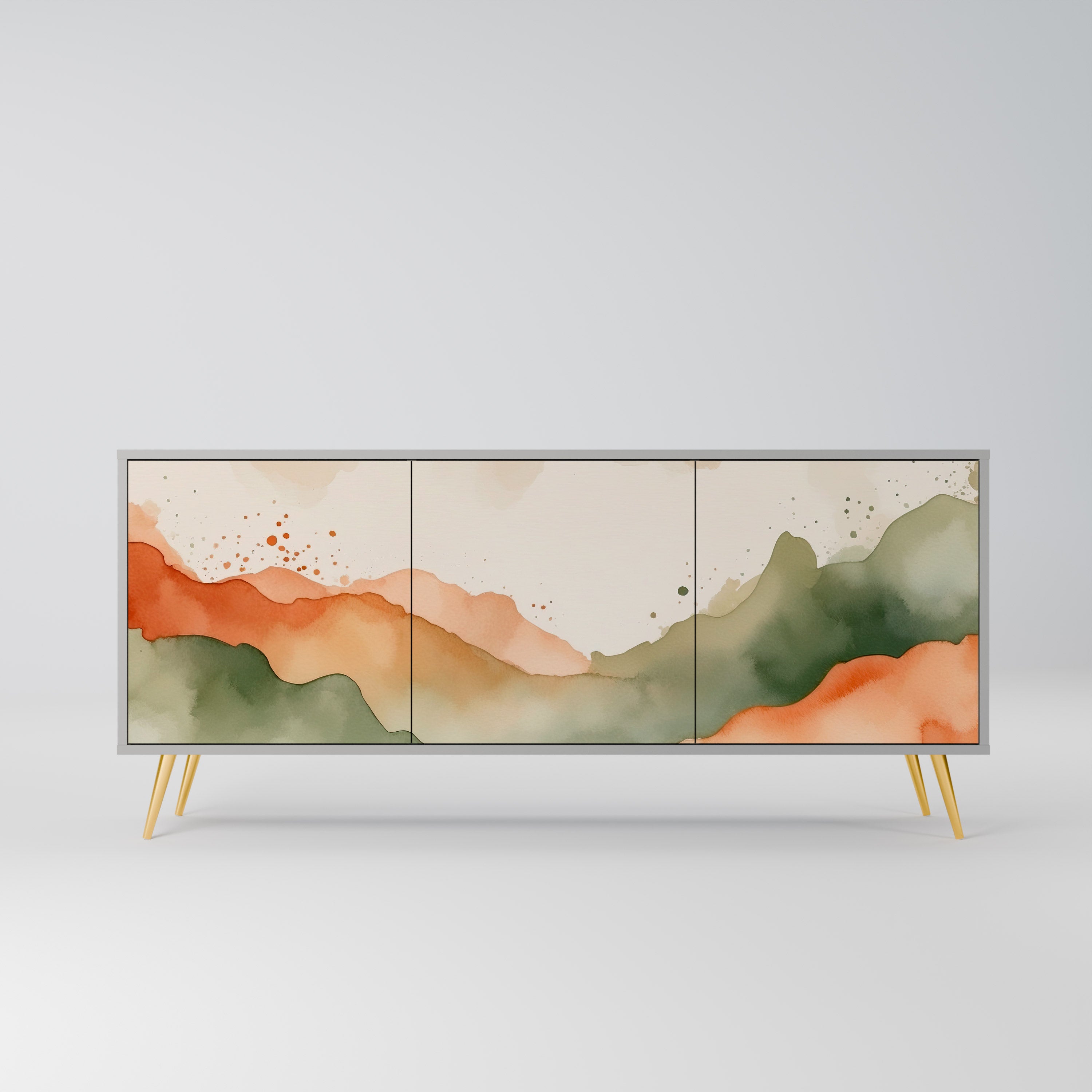 Μπουφές 3 θυρών WATERCOLOUR PEAKS σε γκρι φινίρισμα