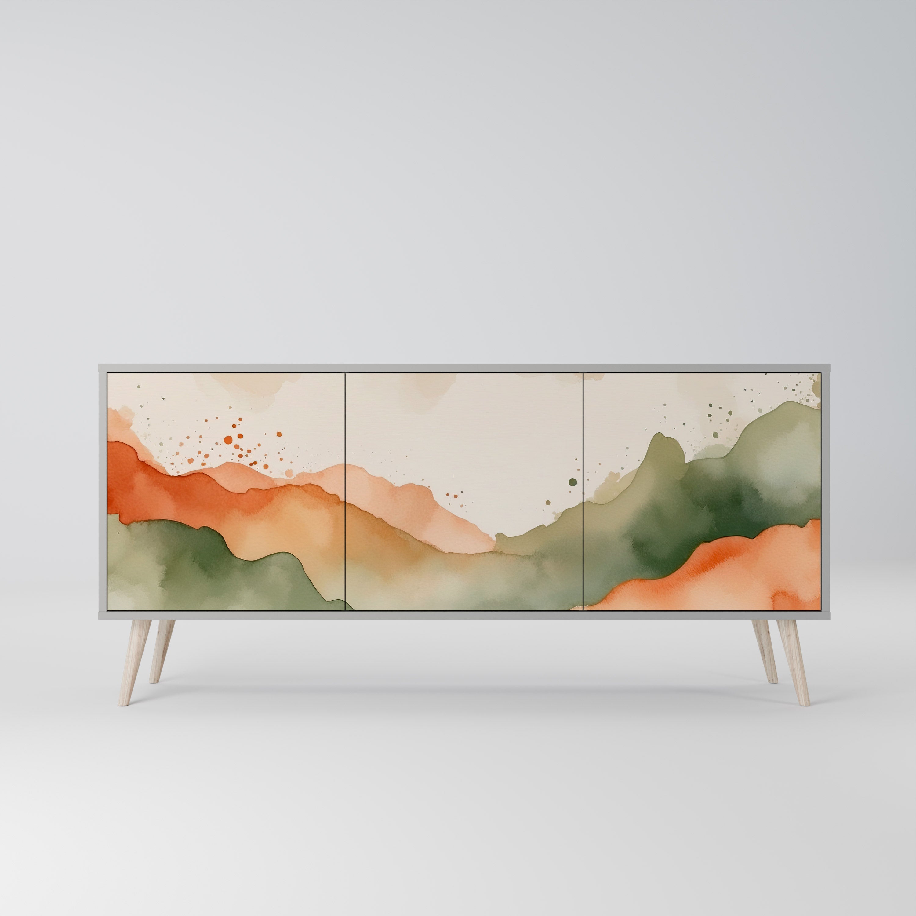 Μπουφές 3 θυρών WATERCOLOUR PEAKS σε γκρι φινίρισμα
