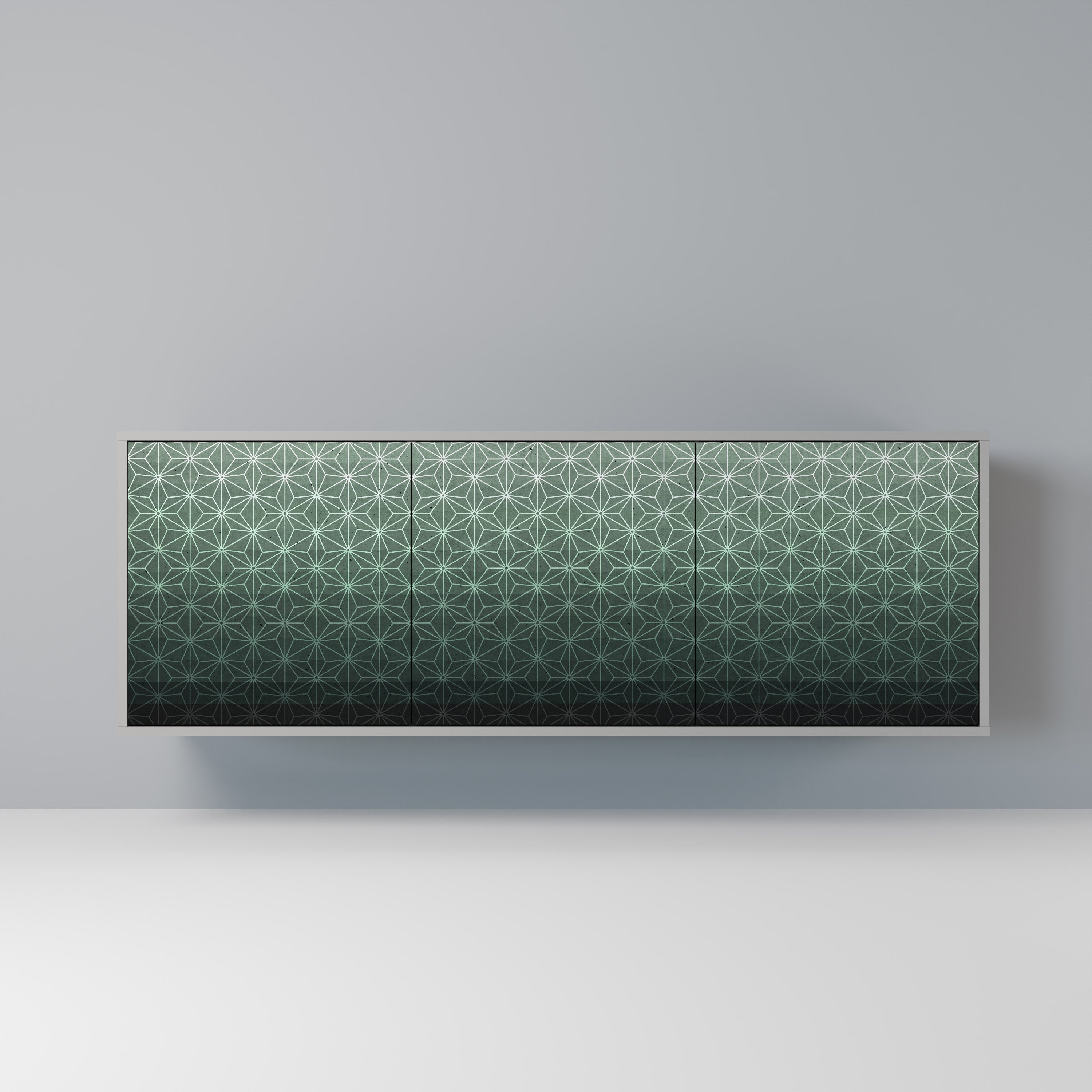 Μπουφές ORNAMENENTAL GLIMMER 3 θυρών σε γκρι φινίρισμα