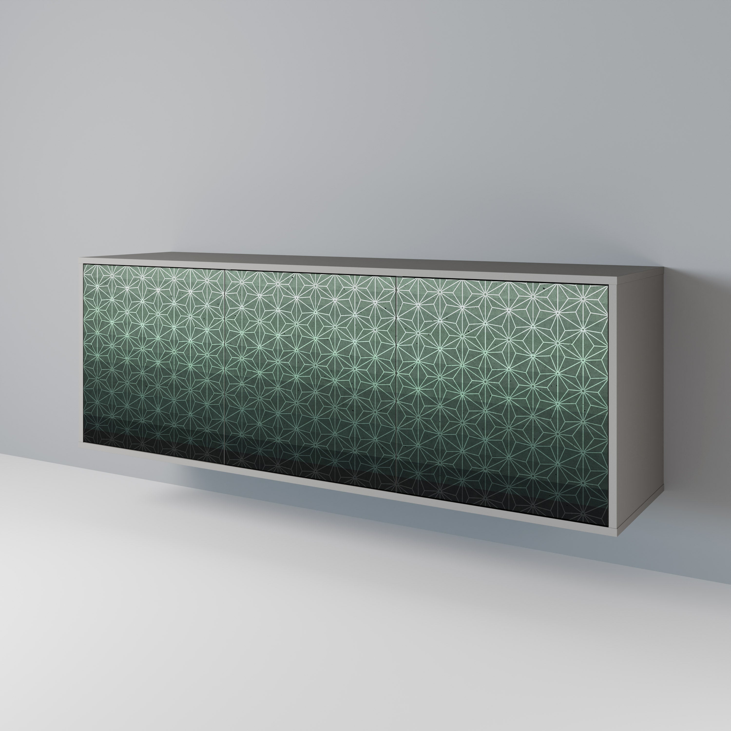 Μπουφές ORNAMENENTAL GLIMMER 3 θυρών σε γκρι φινίρισμα