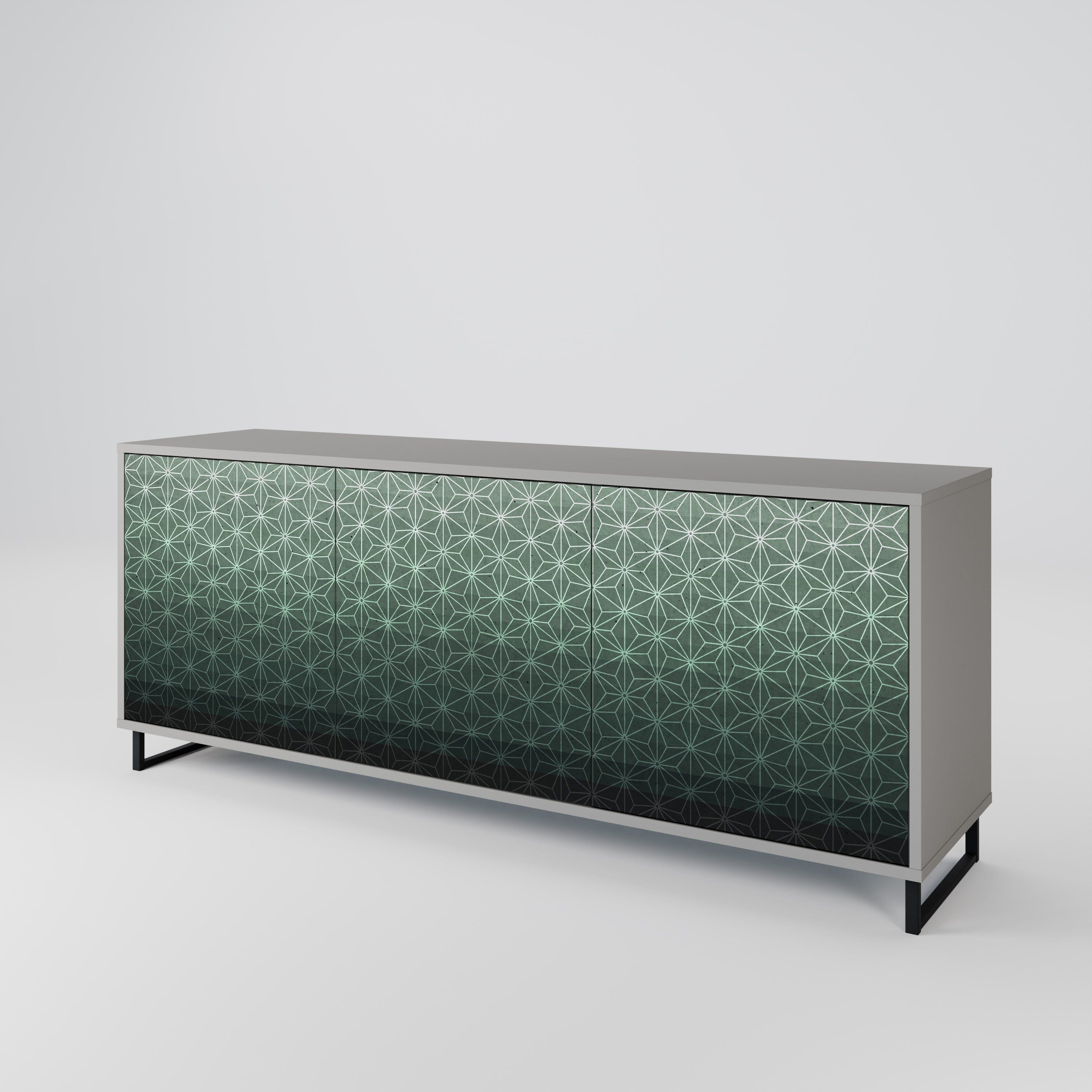 Μπουφές ORNAMENENTAL GLIMMER 3 θυρών σε γκρι φινίρισμα