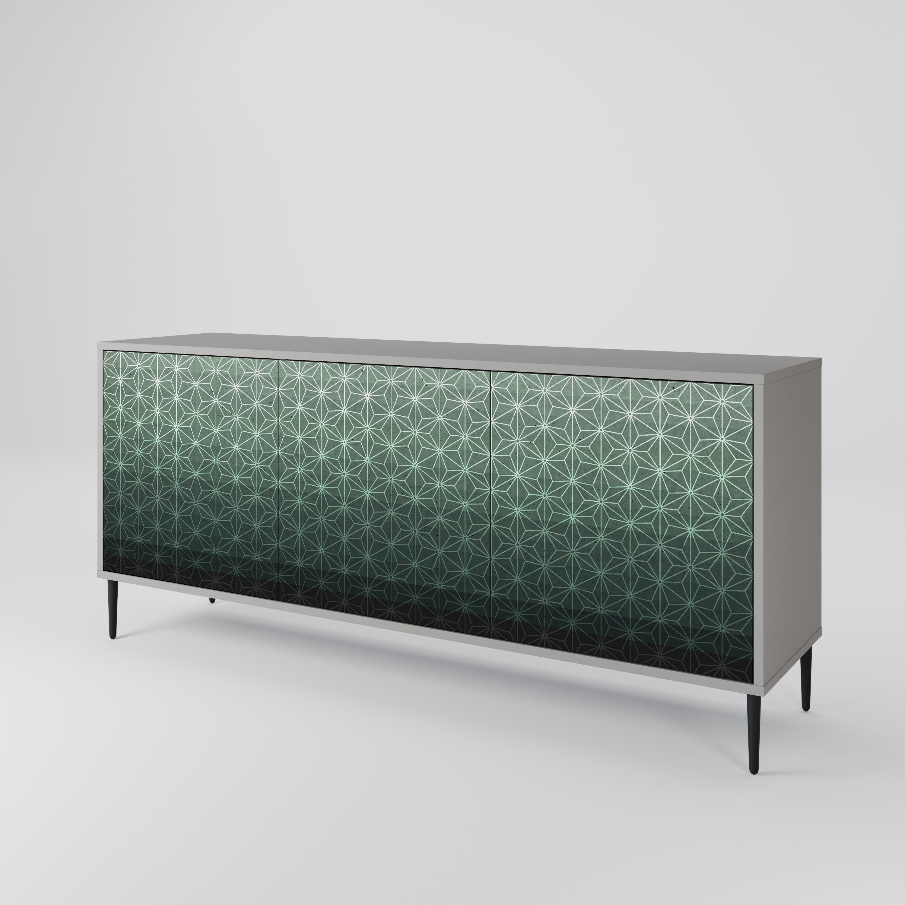 Μπουφές ORNAMENENTAL GLIMMER 3 θυρών σε γκρι φινίρισμα