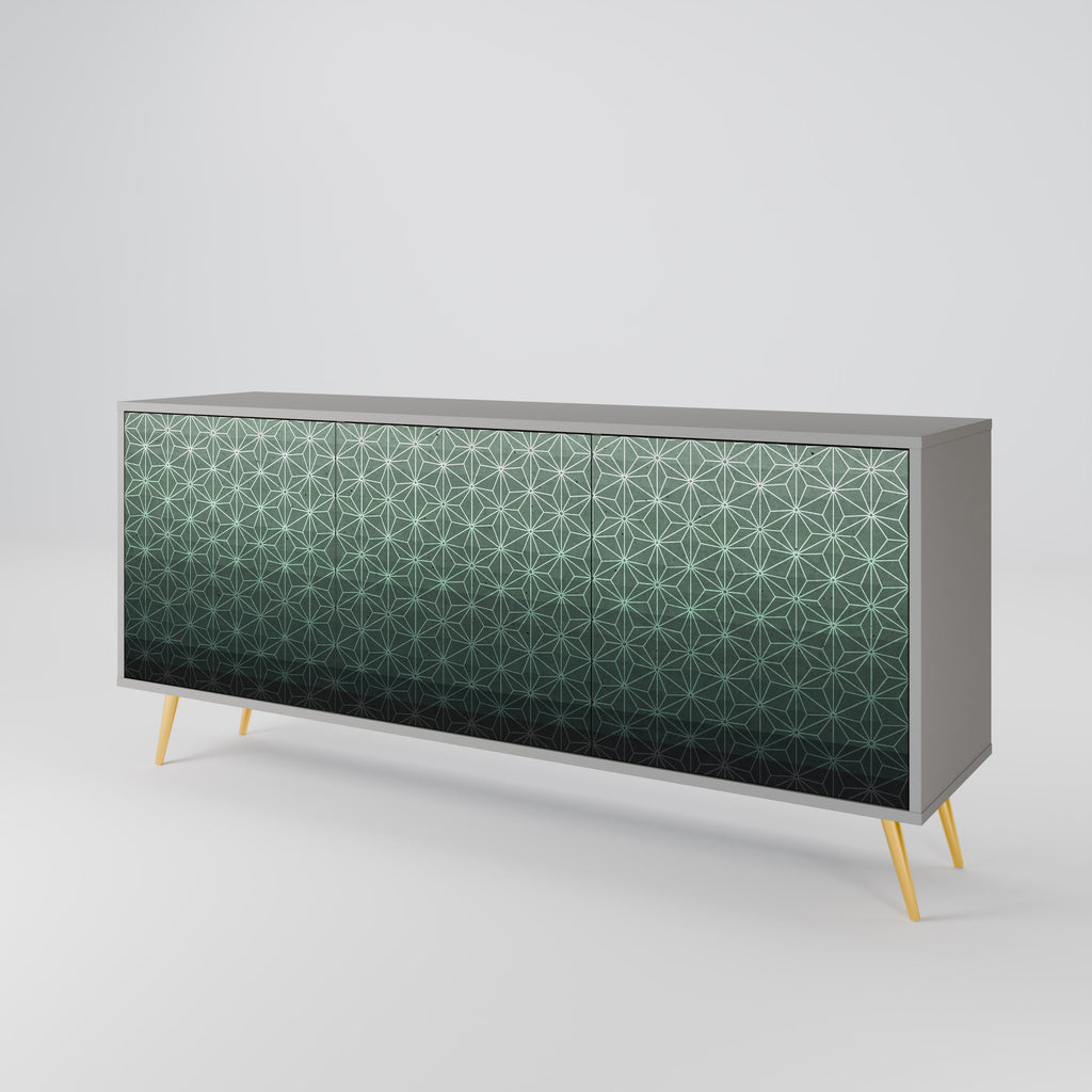 Μπουφές ORNAMENENTAL GLIMMER 3 θυρών σε γκρι φινίρισμα