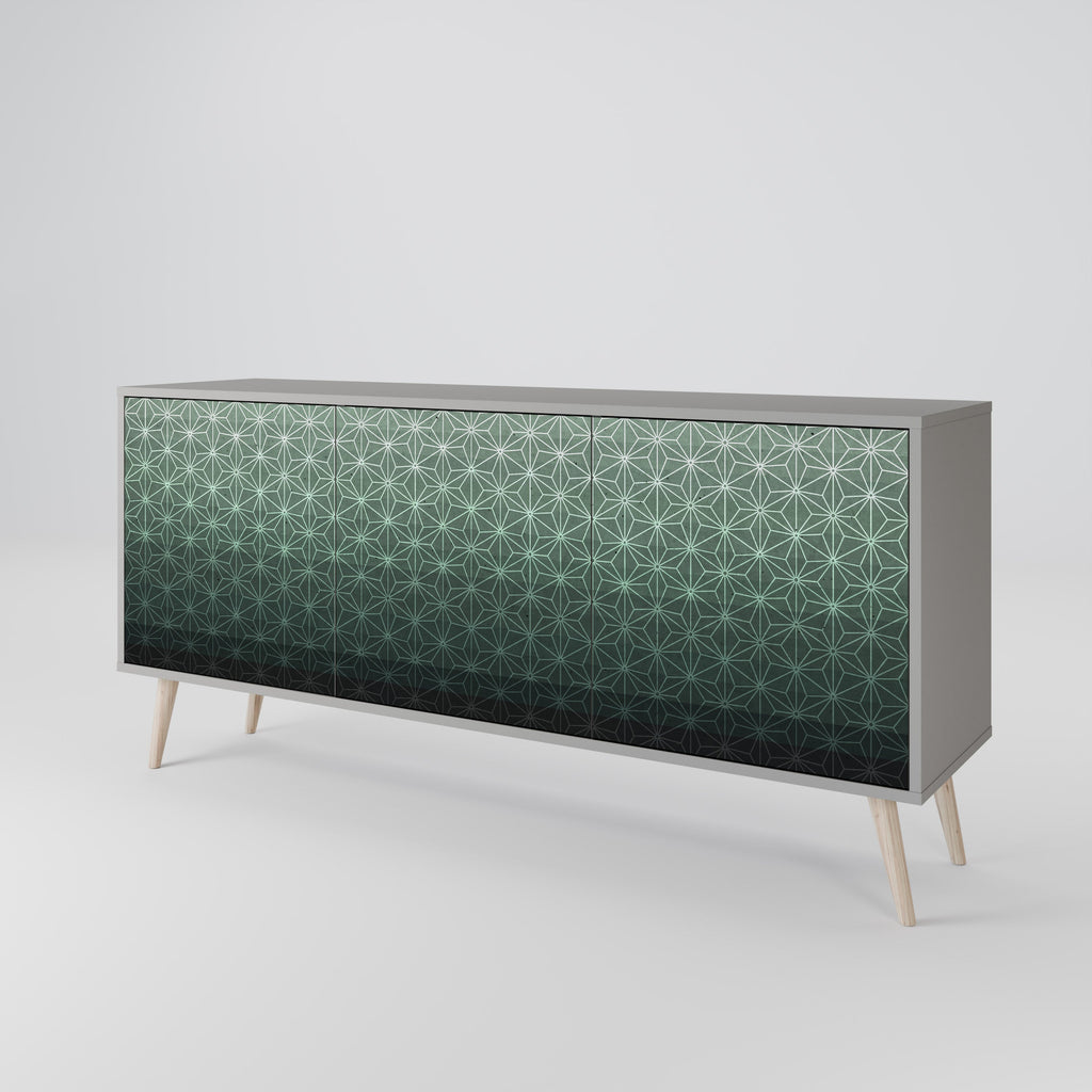Μπουφές ORNAMENENTAL GLIMMER 3 θυρών σε γκρι φινίρισμα