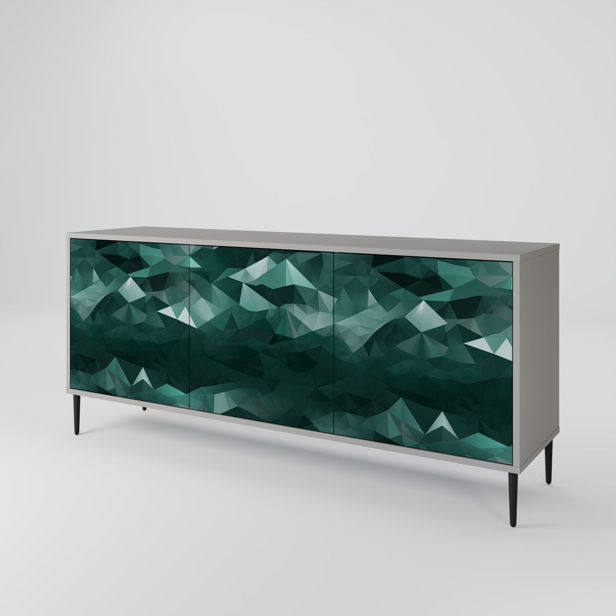 POLYGONAL FLOATING 3-Door Sideboard
