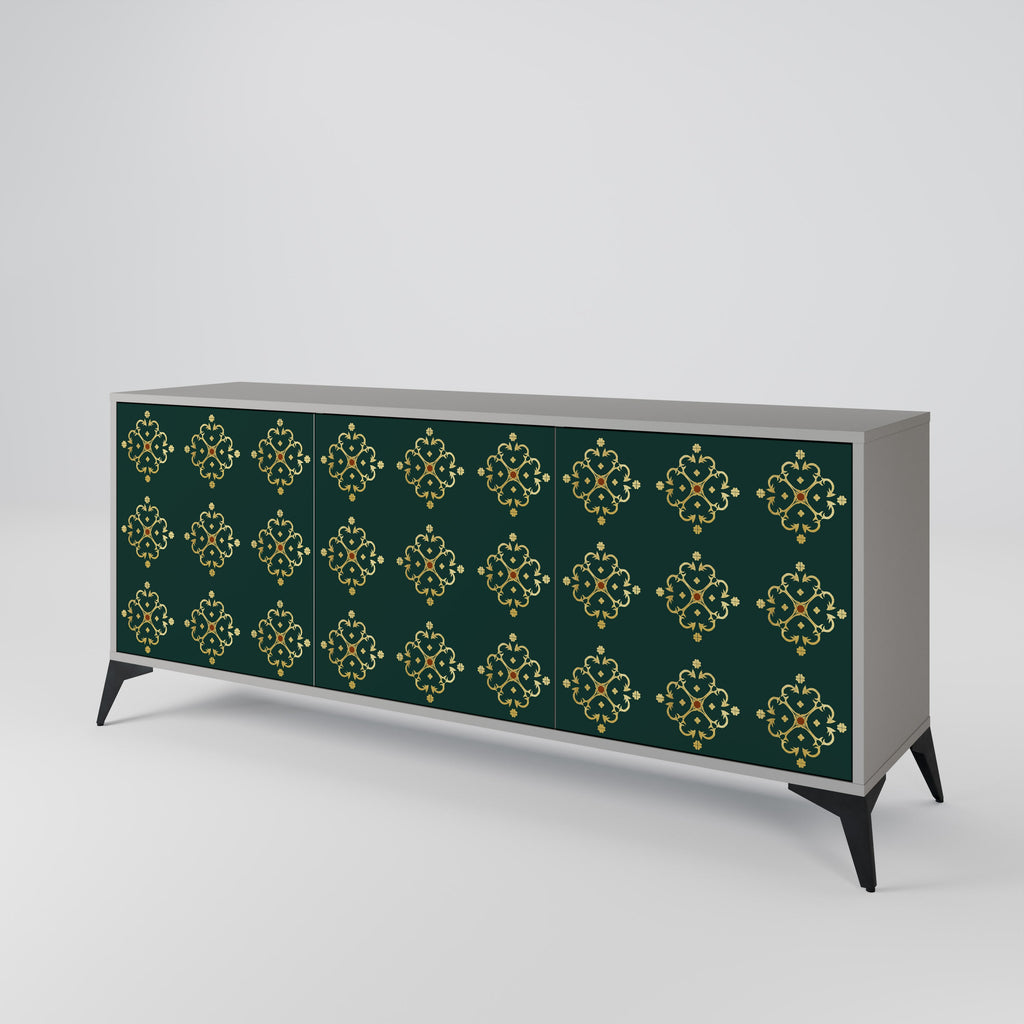 ROYAL MEDALLION 3-Door Sideboard in Grey Finish