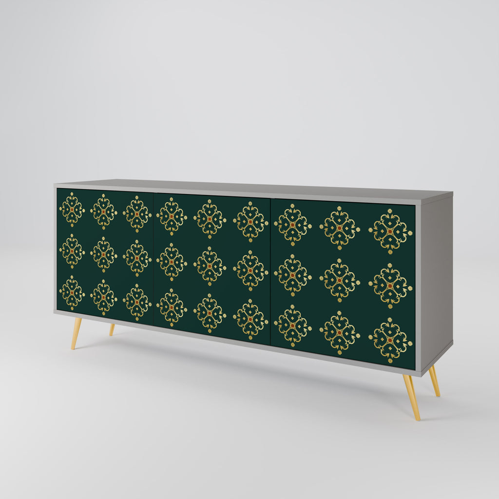 ROYAL MEDALLION 3-Door Sideboard in Grey Finish