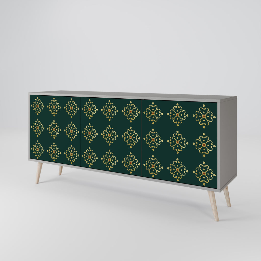 ROYAL MEDALLION 3-Door Sideboard in Grey Finish